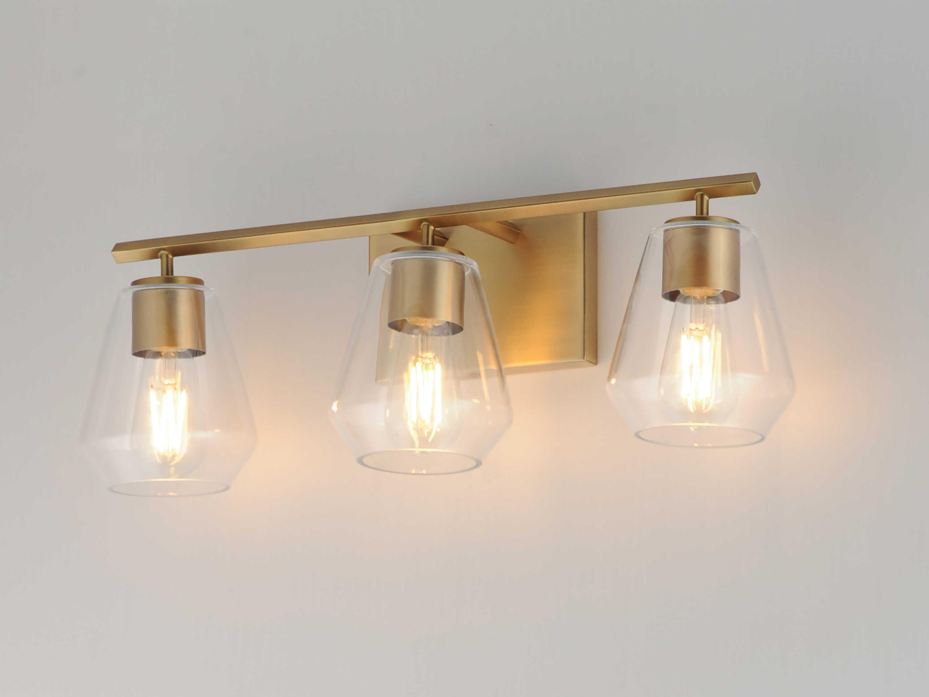 Maxim Lighting Geode 3-Light Natural Aged Brass Vanity Light