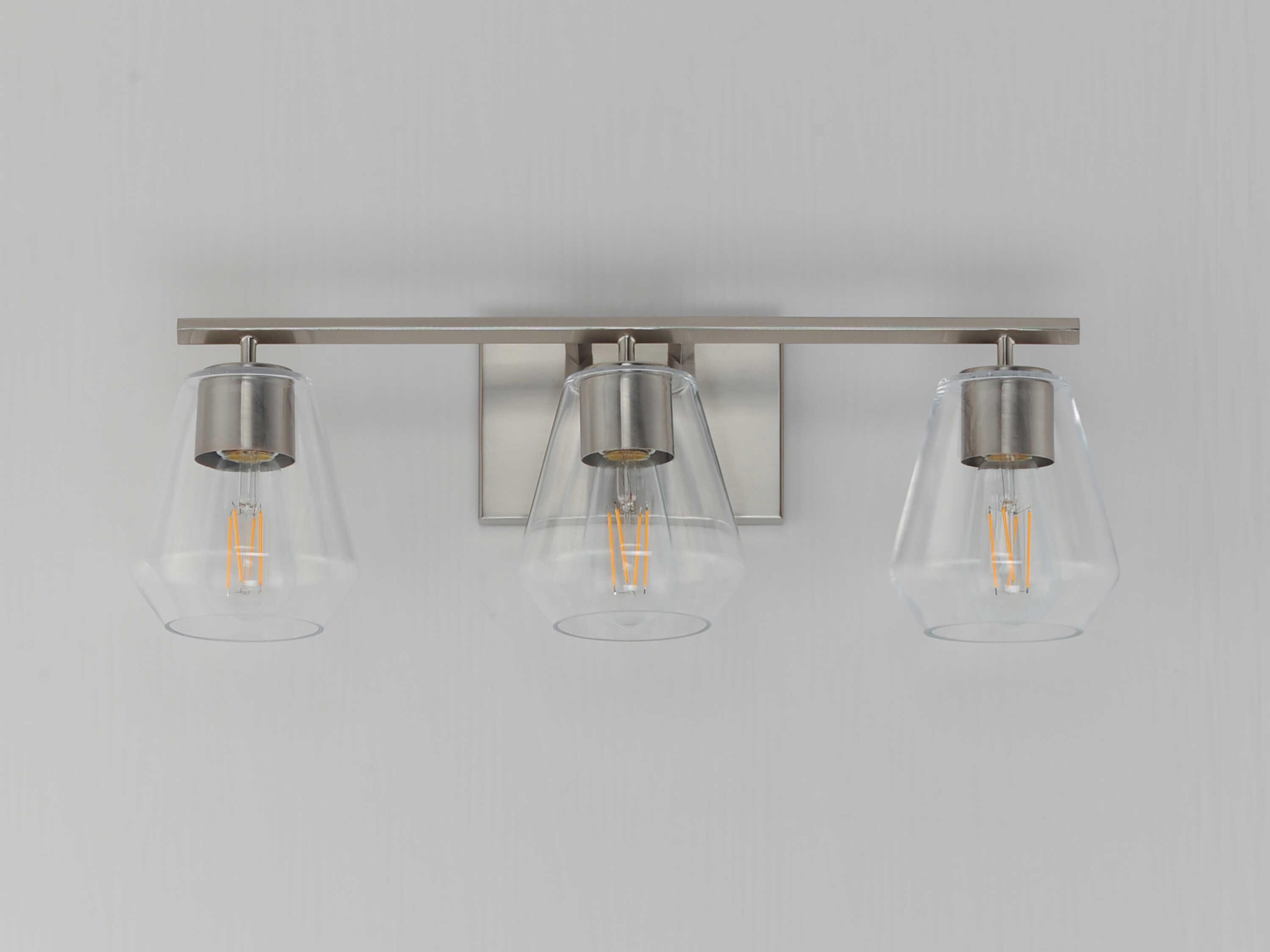 Maxim Lighting Geode 3-Light Satin Nickel Vanity Light