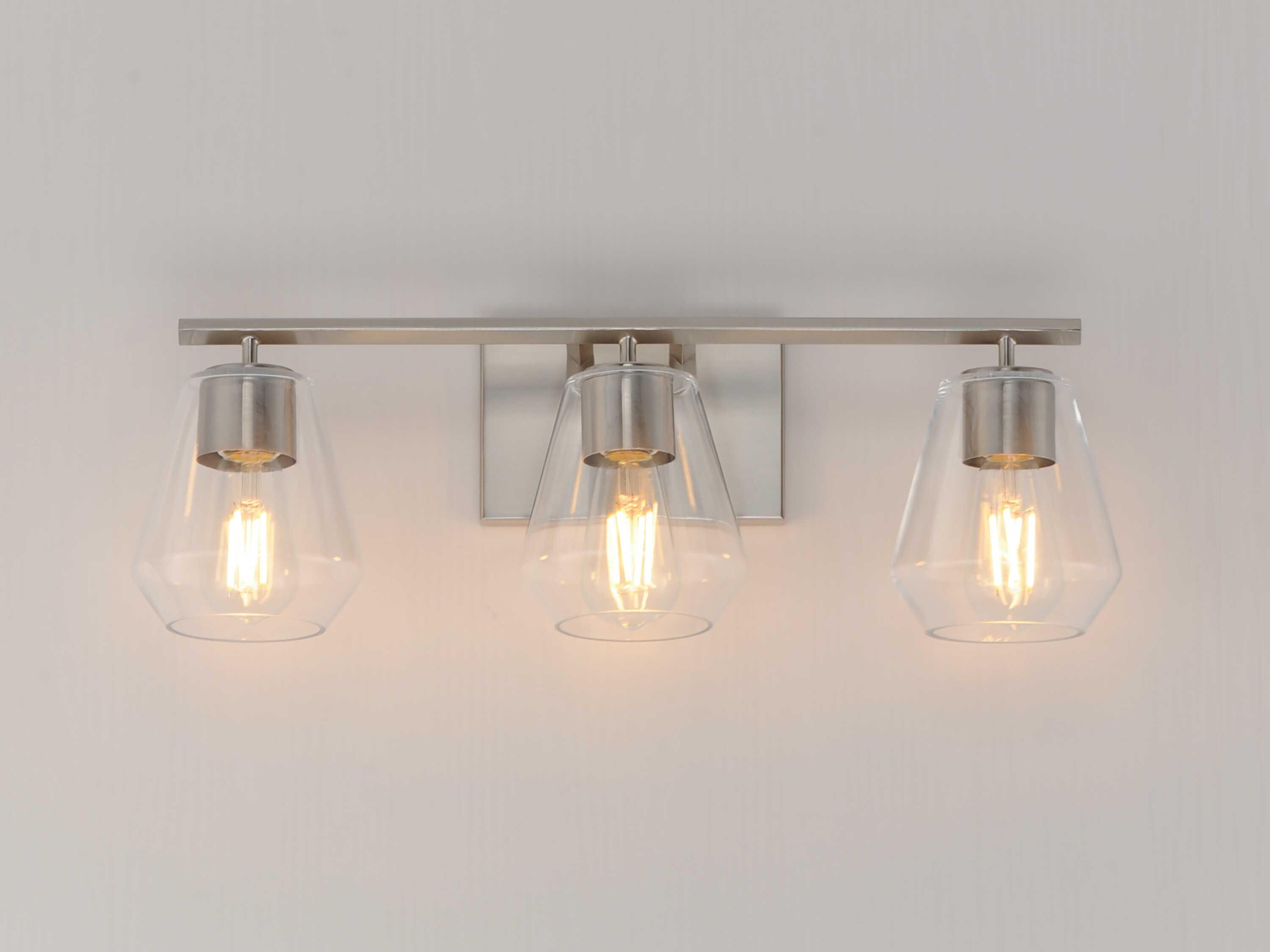 Maxim Lighting Geode 3-Light Satin Nickel Vanity Light