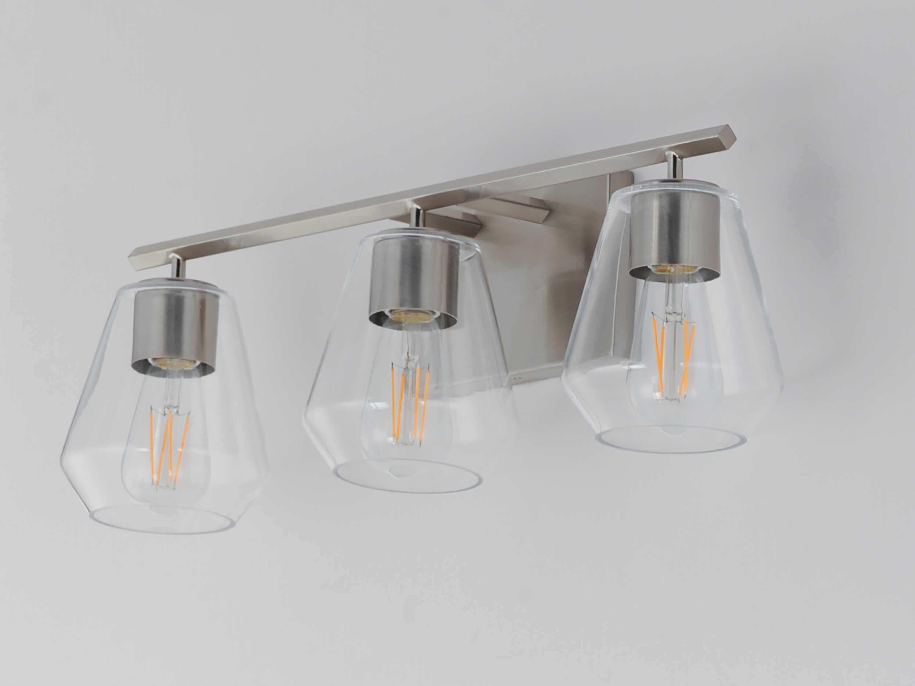 Maxim Lighting Geode 3-Light Satin Nickel Vanity Light