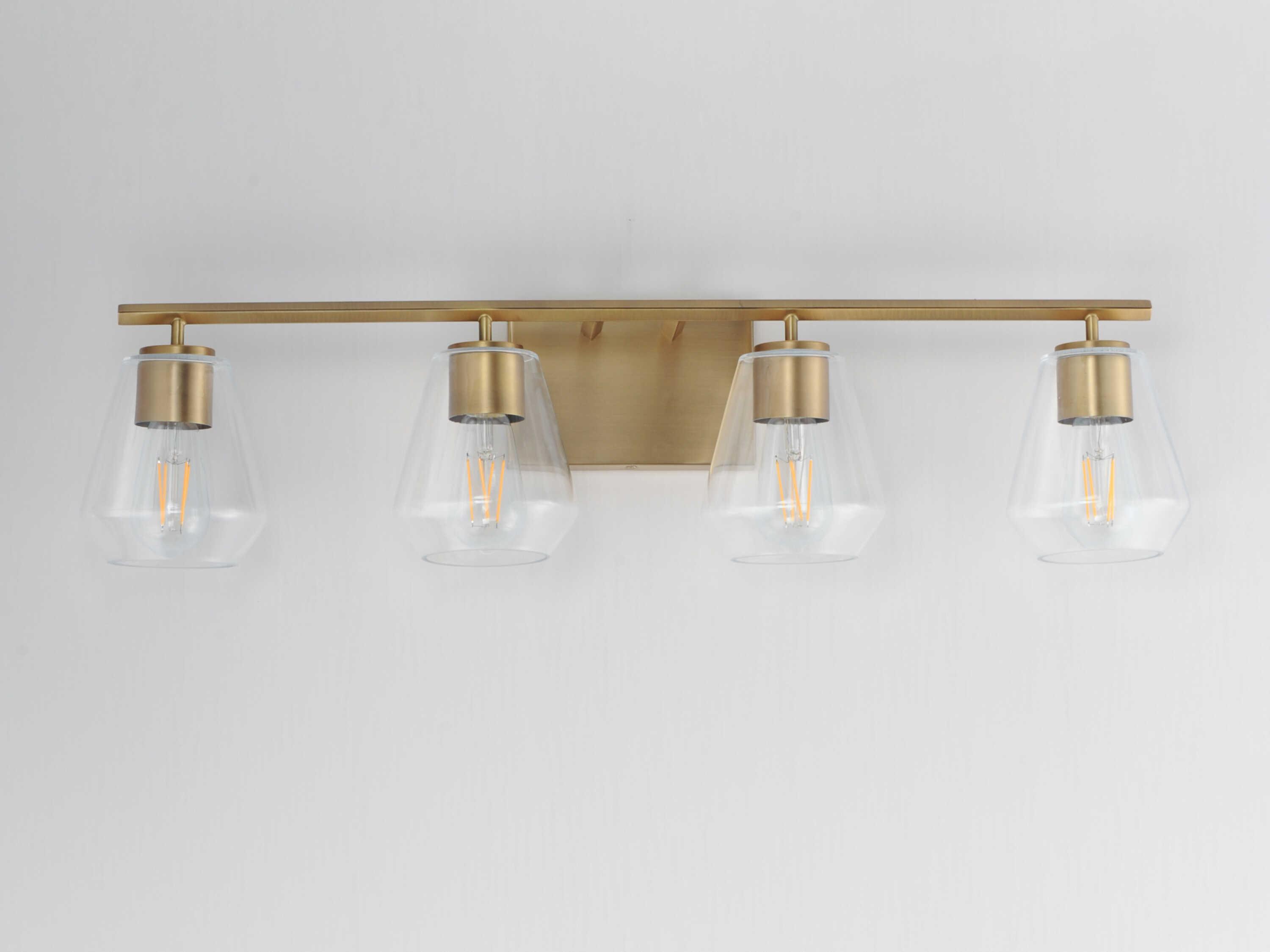 Maxim Lighting Geode 4-Light Natural Aged Brass Vanity Light