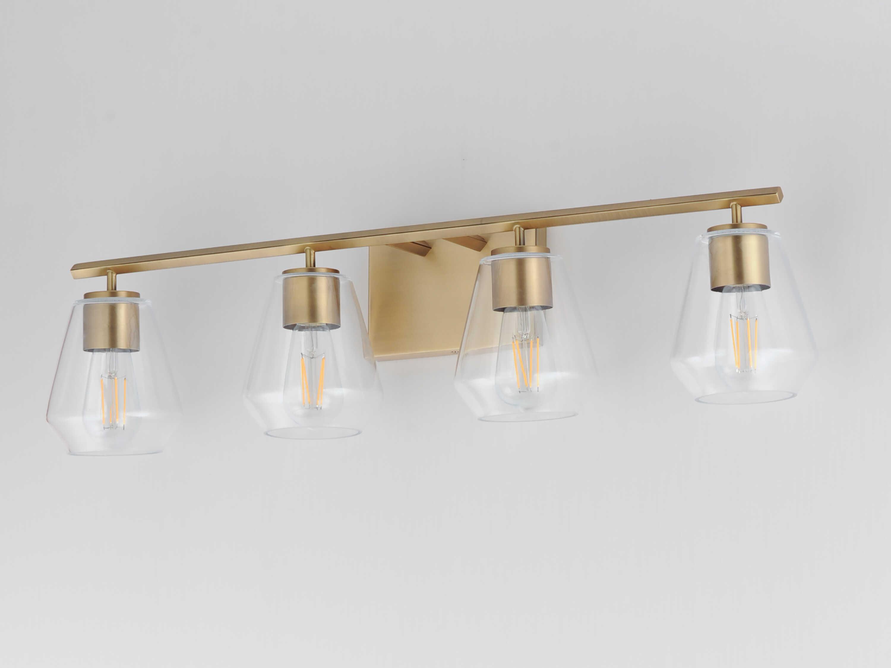 Maxim Lighting Geode 4-Light Natural Aged Brass Vanity Light