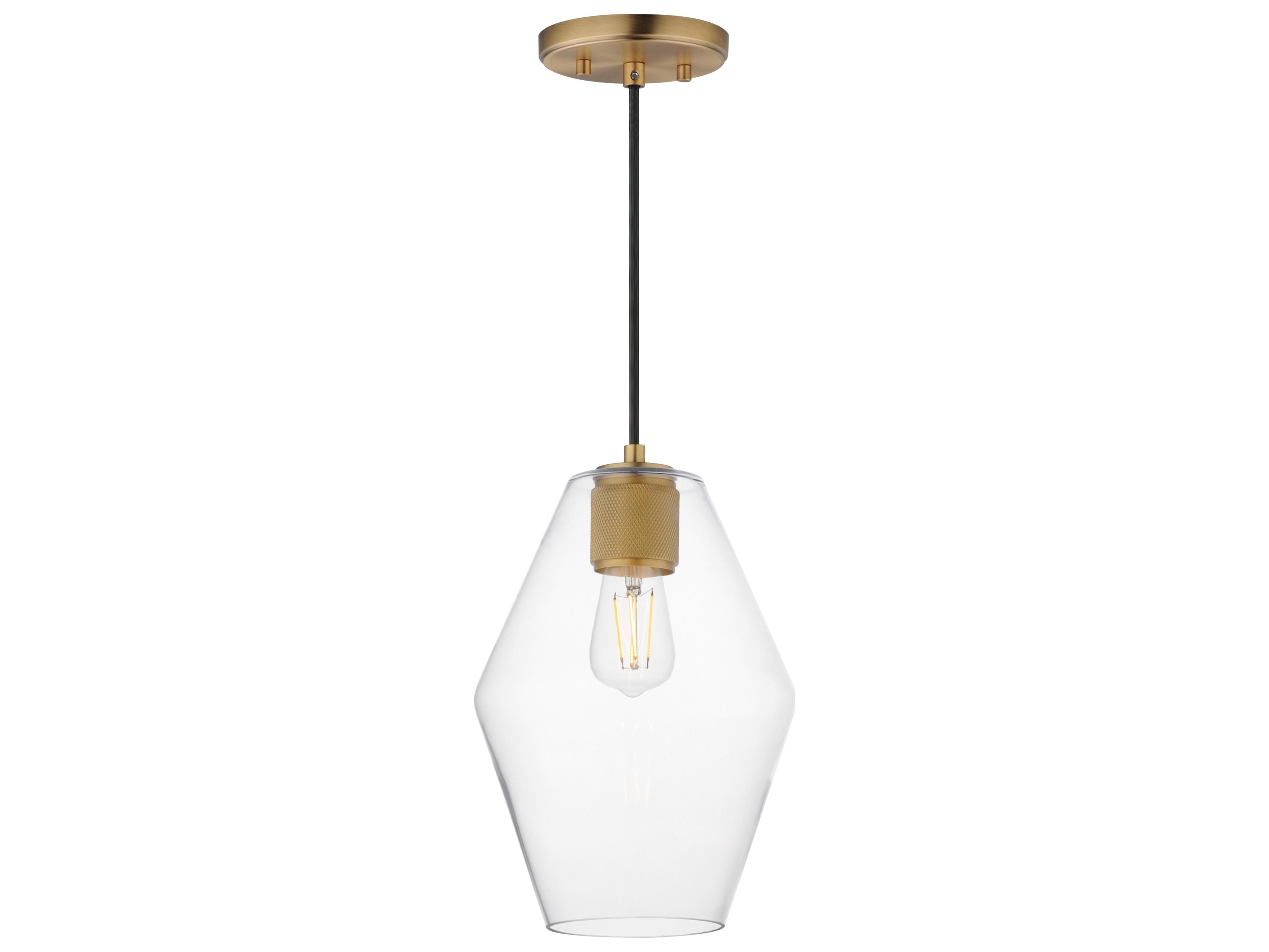Maxim Lighting Geode 1-Light Natural Aged Brass Mini Pendant