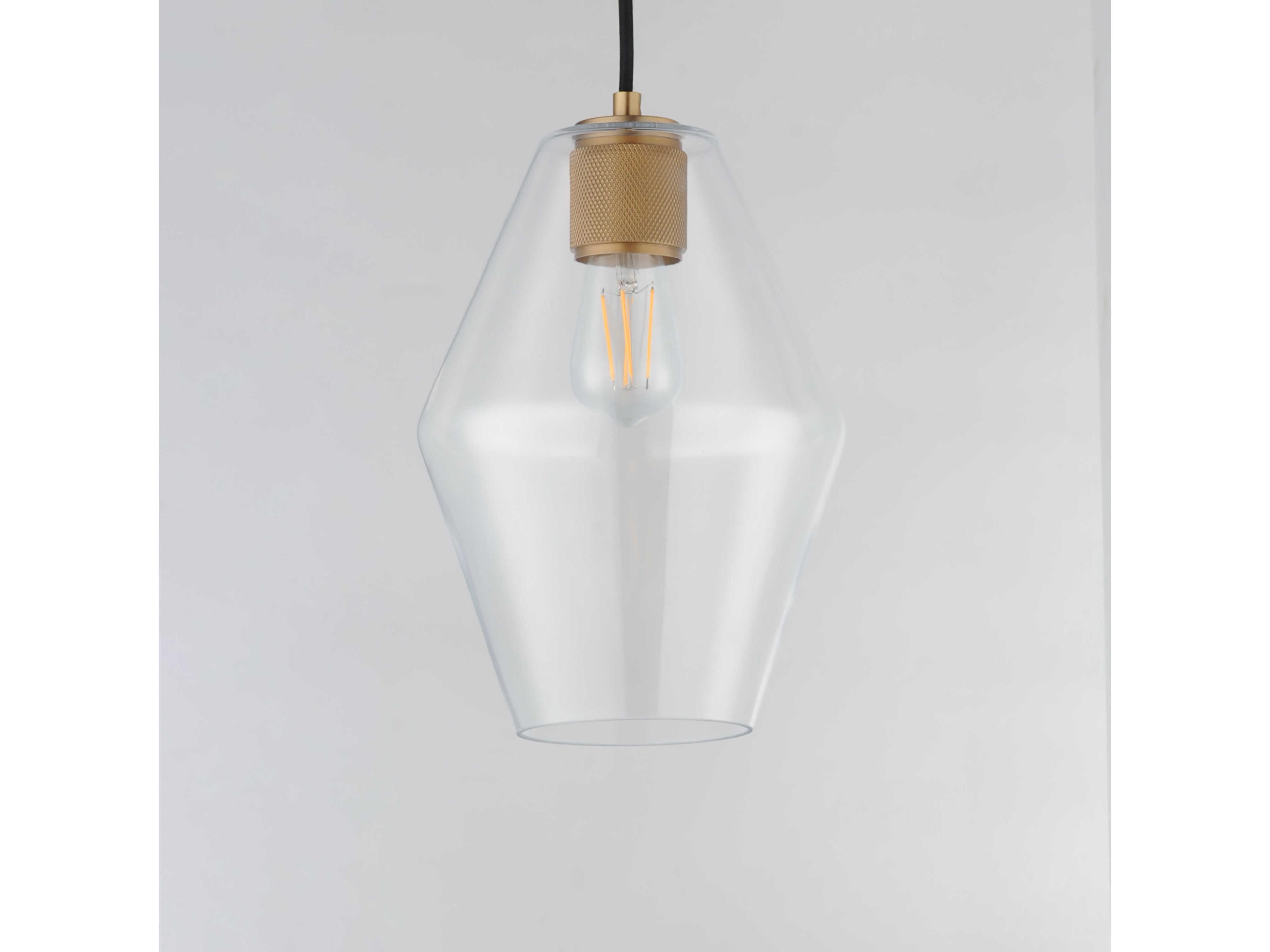 Maxim Lighting Geode 1-Light Natural Aged Brass Mini Pendant