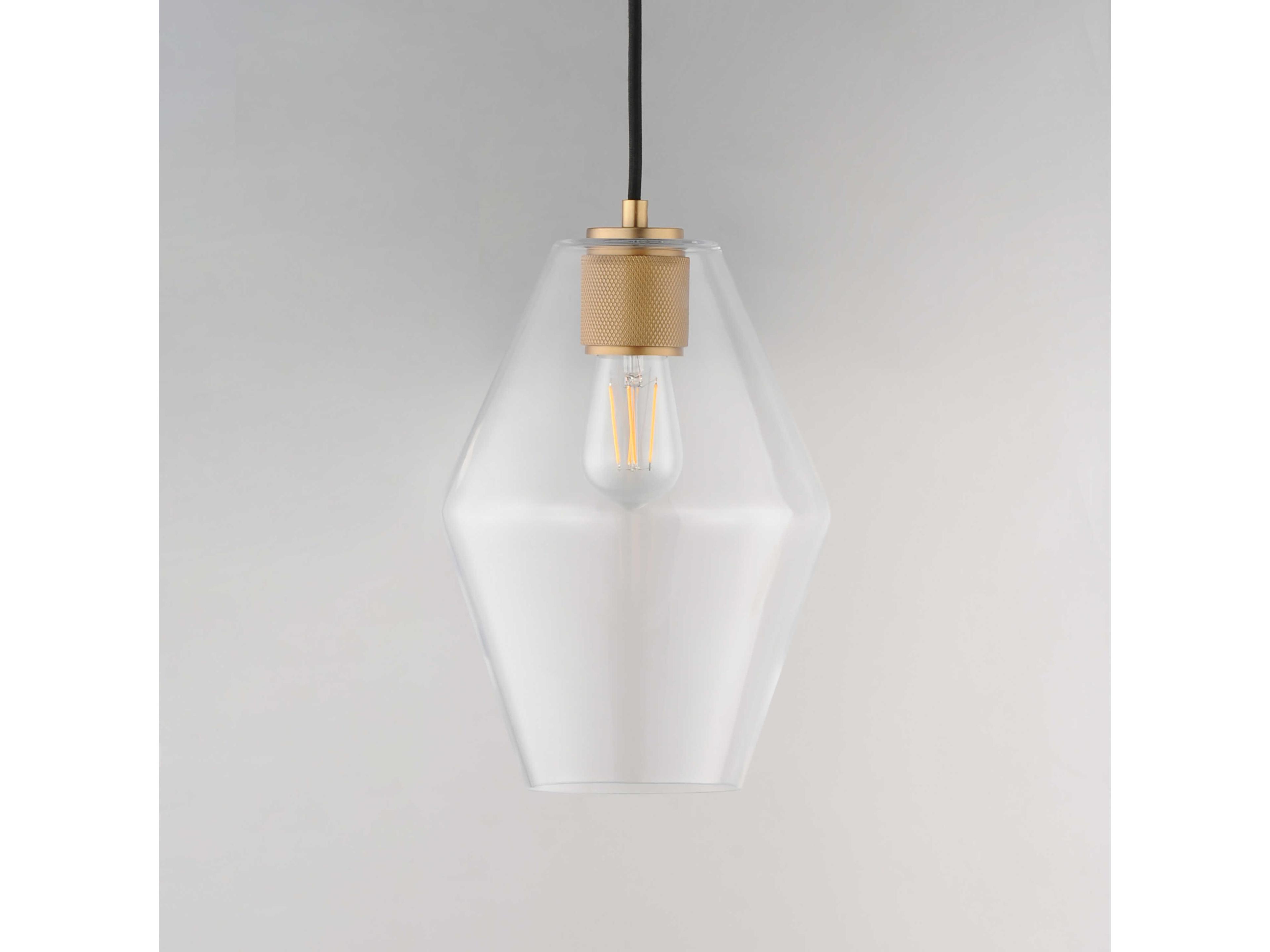 Maxim Lighting Geode 1-Light Natural Aged Brass Mini Pendant