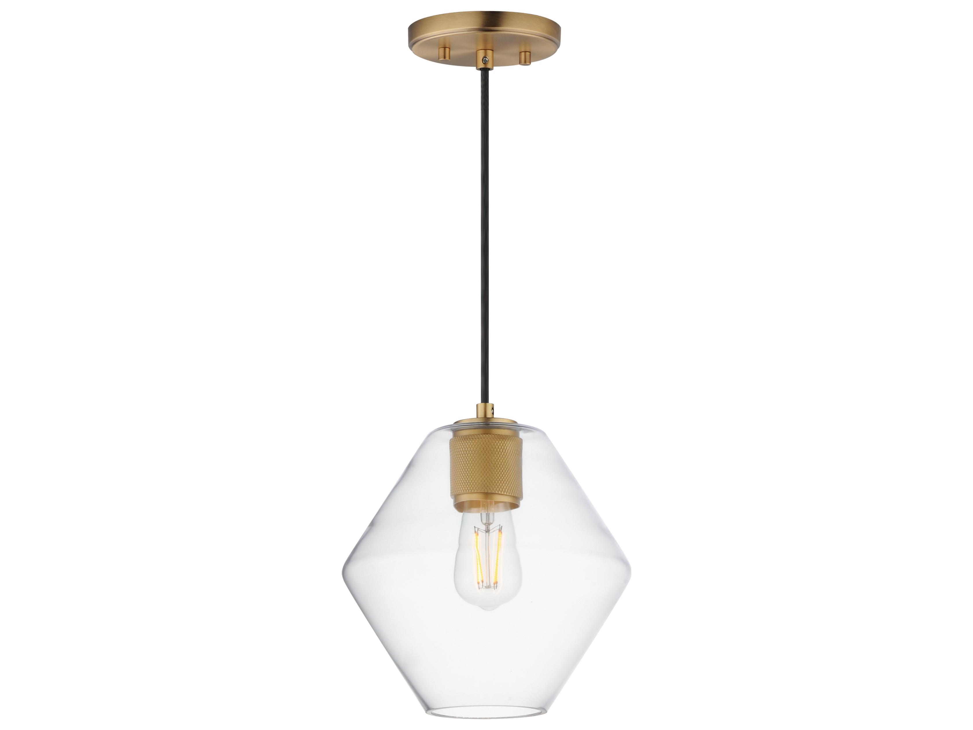 Maxim Lighting Geode 1-Light Natural Aged Brass Mini Pendant