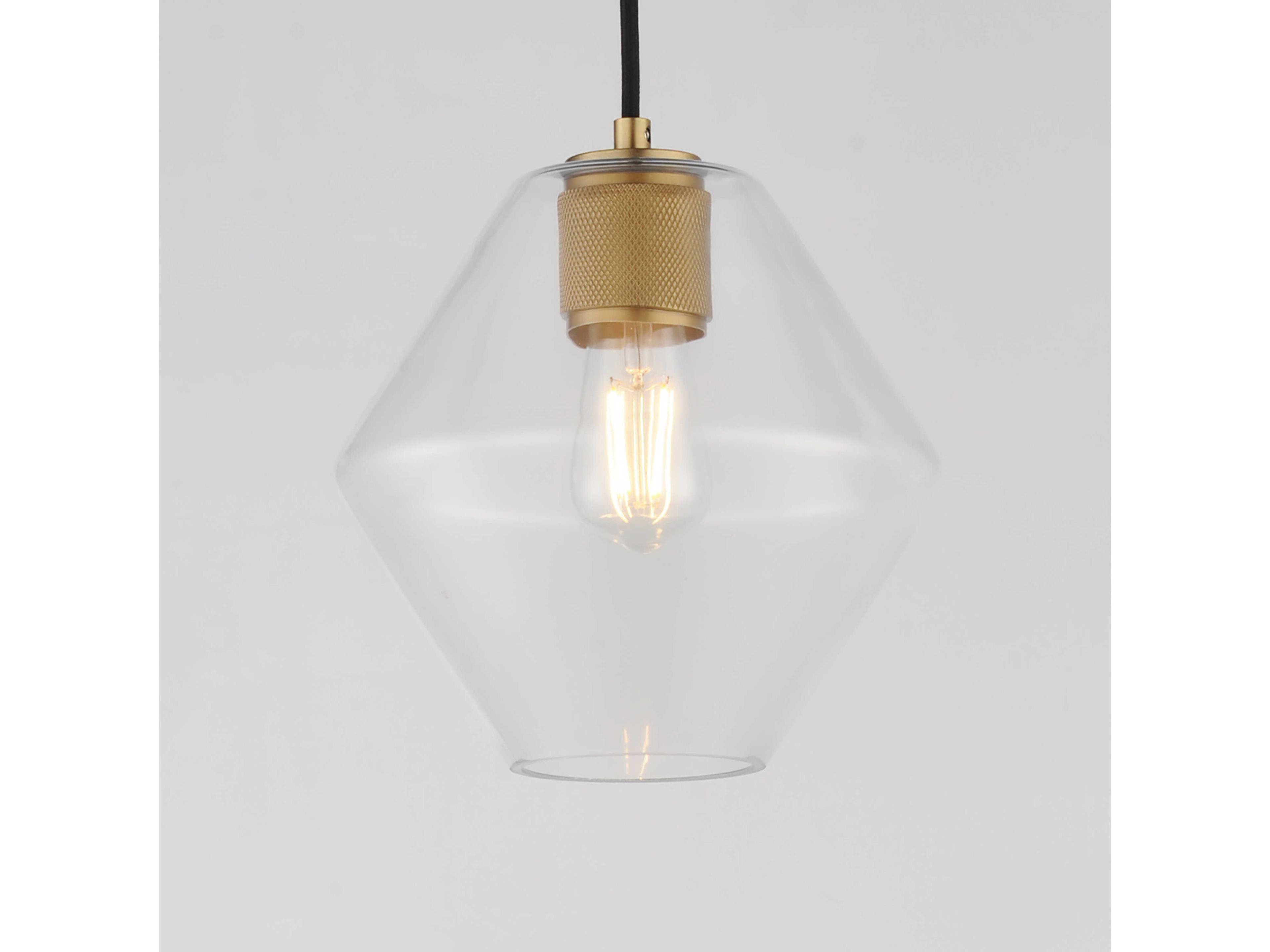 Maxim Lighting Geode 1-Light Natural Aged Brass Mini Pendant