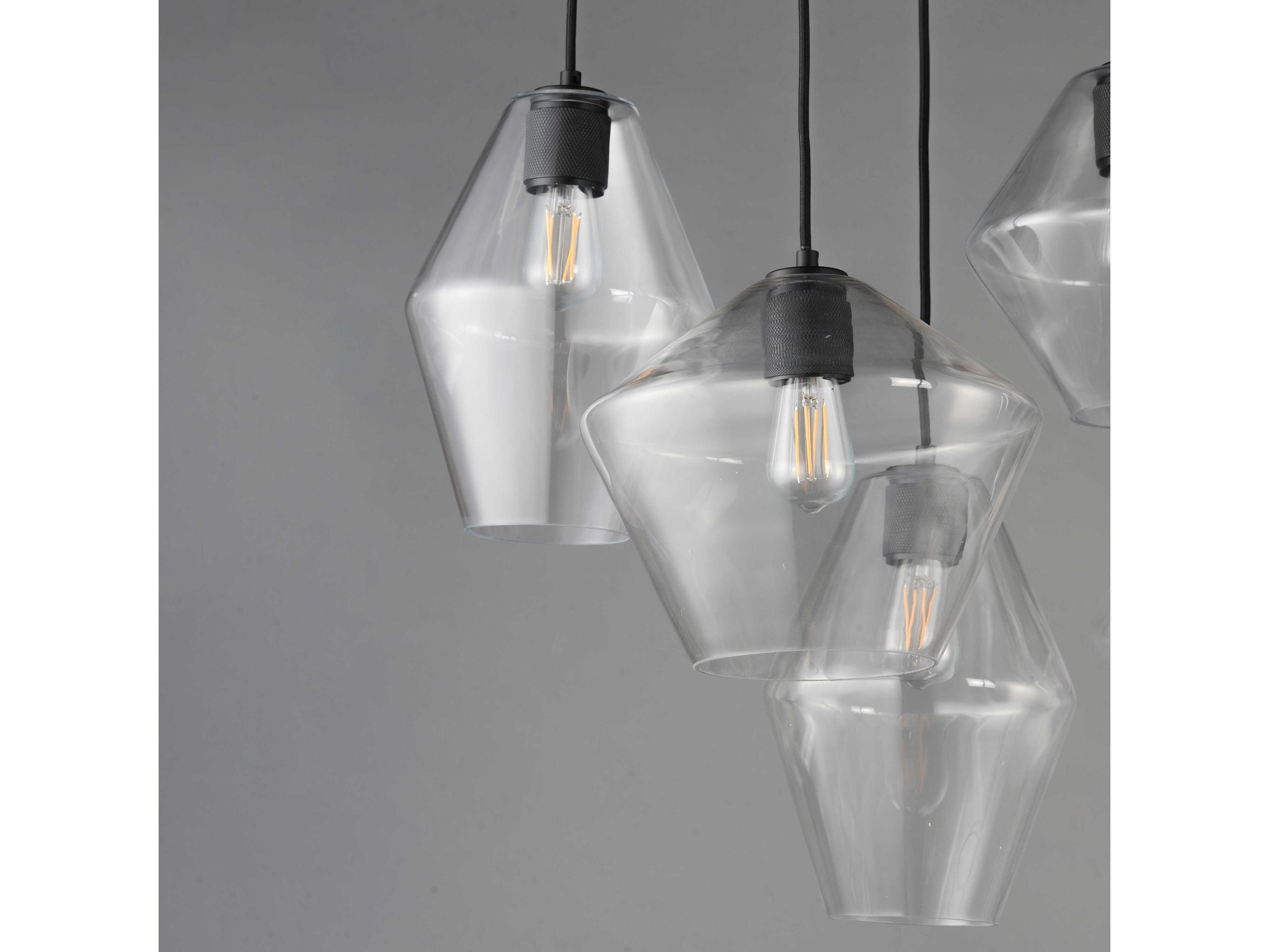 Maxim Lighting Geode 8-Light Black Geometric Island Pendant