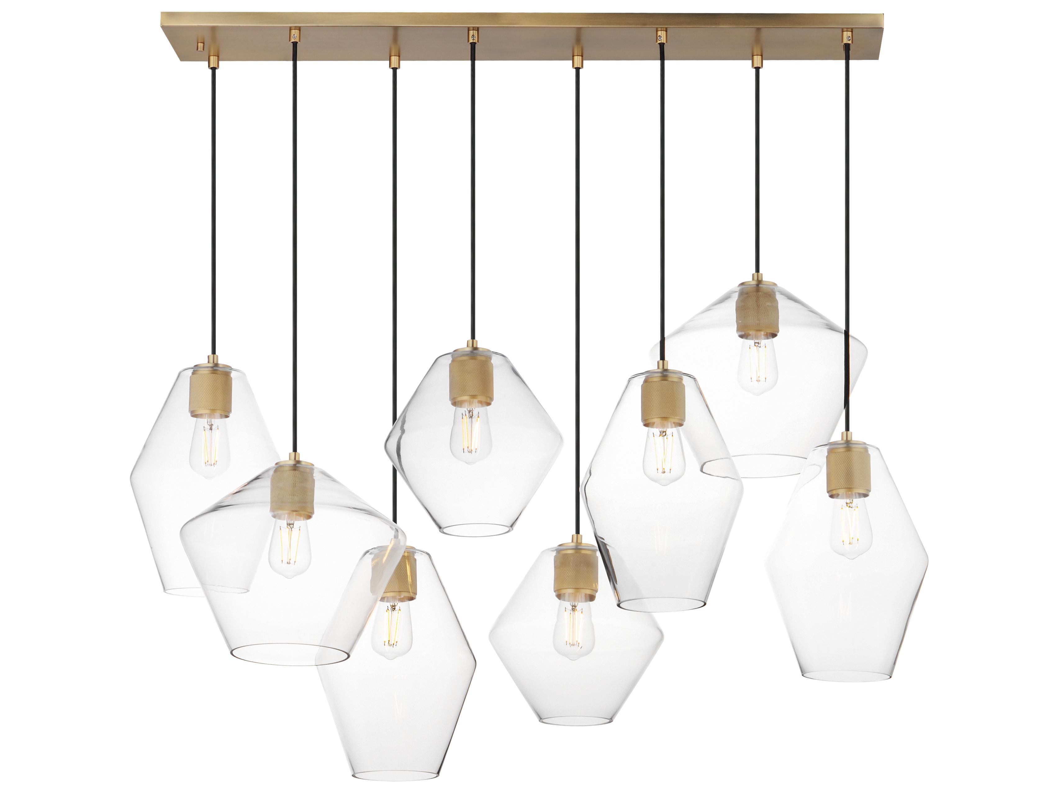 Maxim Lighting Geode 8-Light Natural Aged Brass Geometric Island Pendant