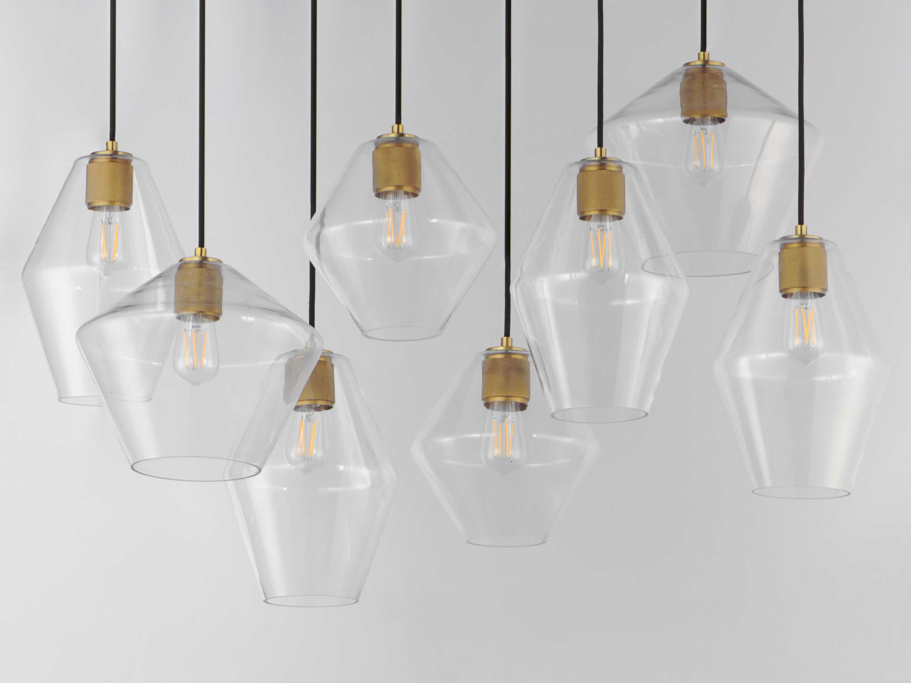 Maxim Lighting Geode 8-Light Natural Aged Brass Geometric Island Pendant