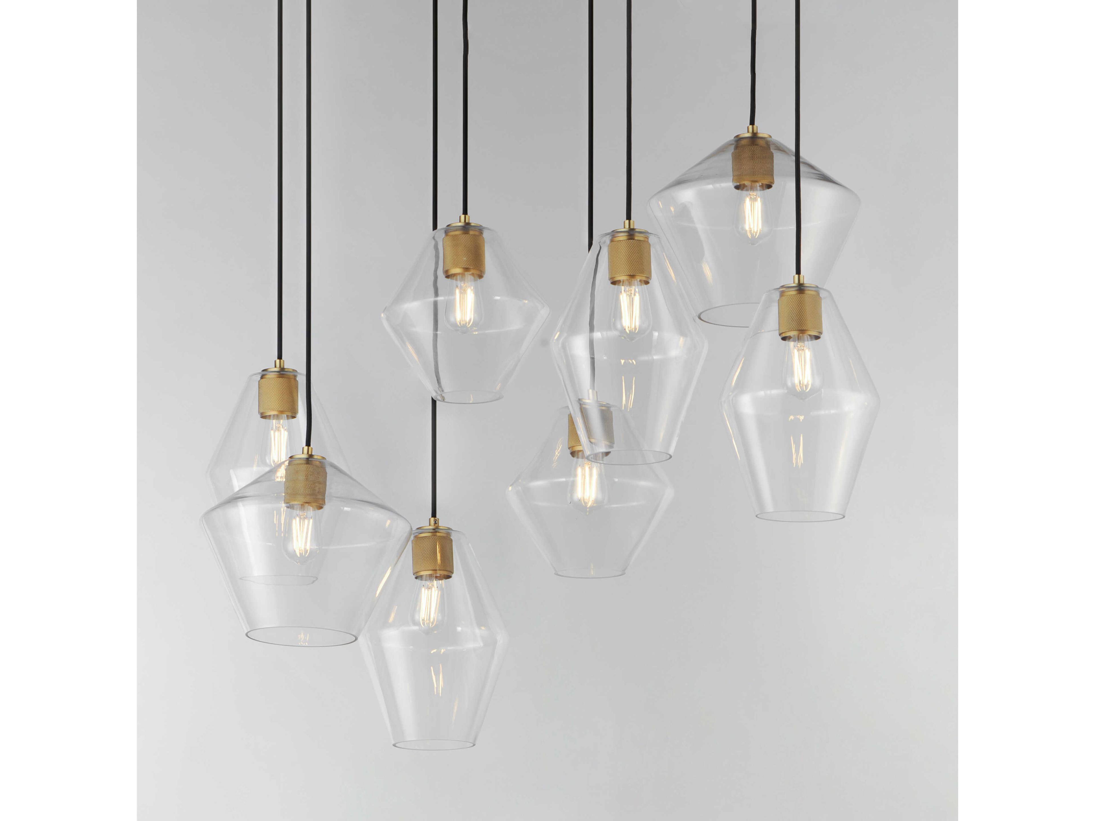 Maxim Lighting Geode 8-Light Natural Aged Brass Geometric Island Pendant