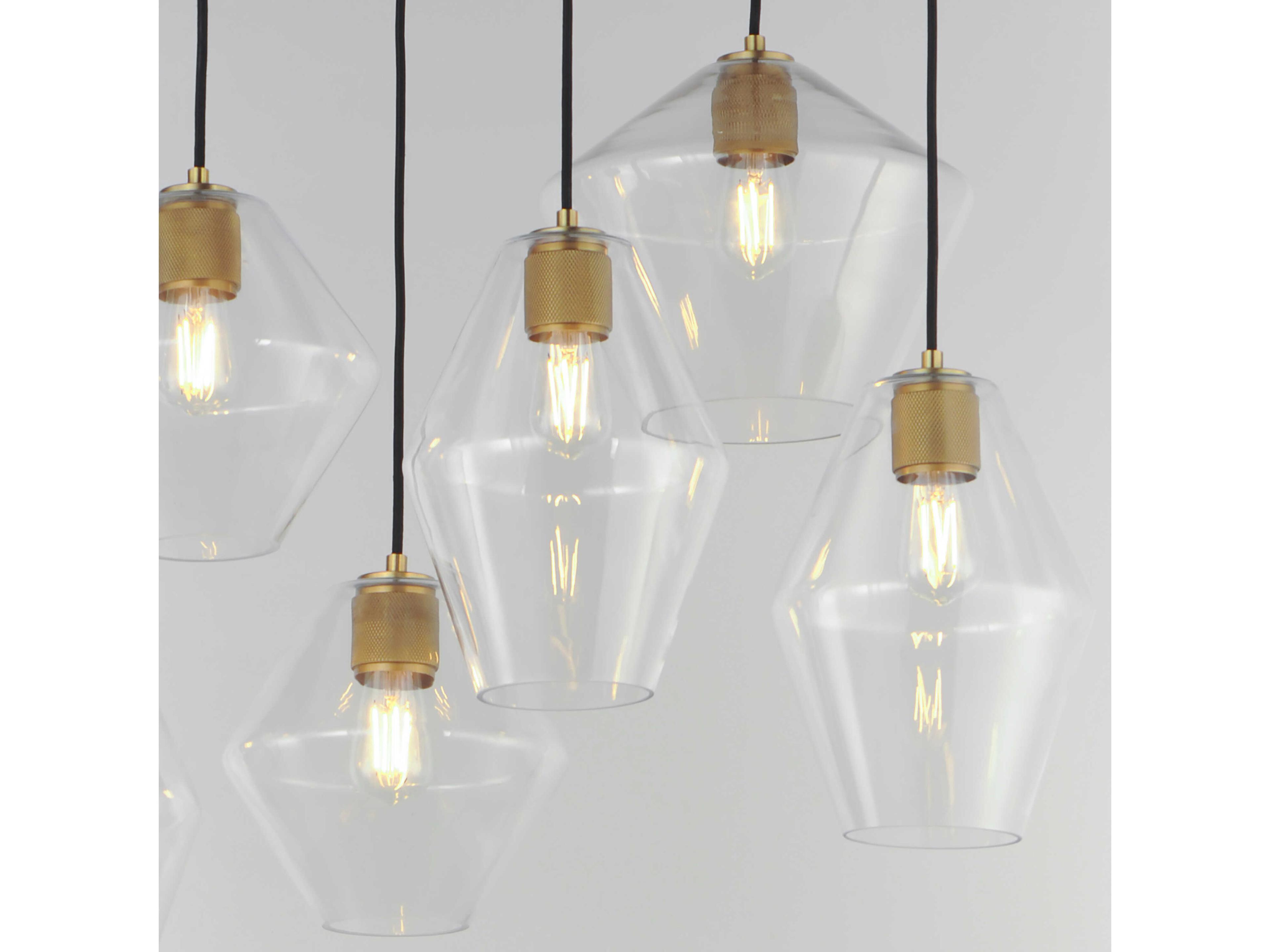 Maxim Lighting Geode 8-Light Natural Aged Brass Geometric Island Pendant