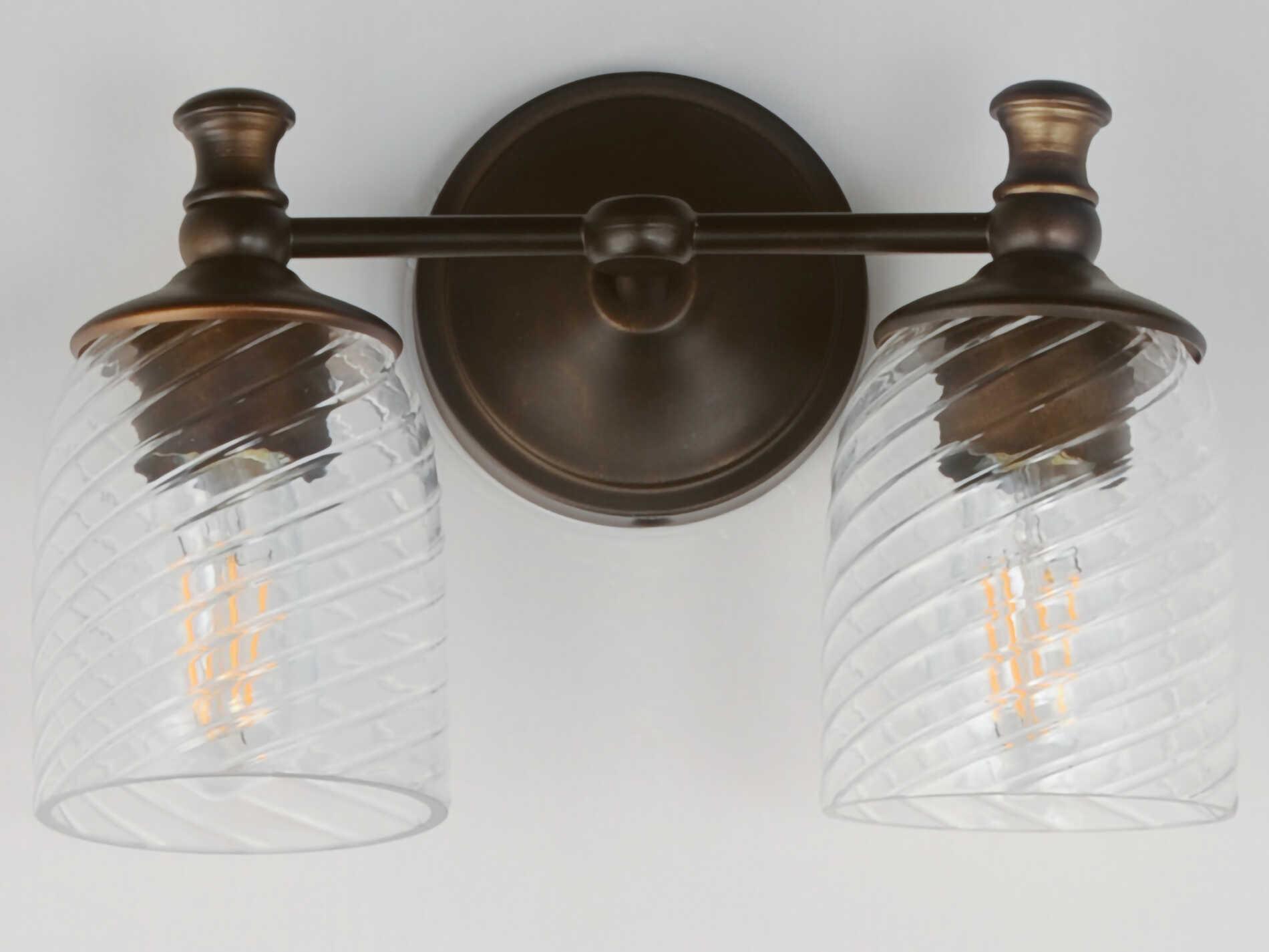 Maxim Lighting Swirl 2-Light Antique Bronze Traditional Vanity Light