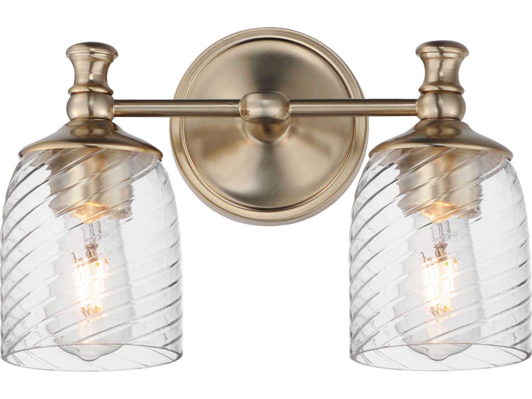 Maxim Lighting Swirl 2-Light Satin Champagne Brass Traditional Vanity Light