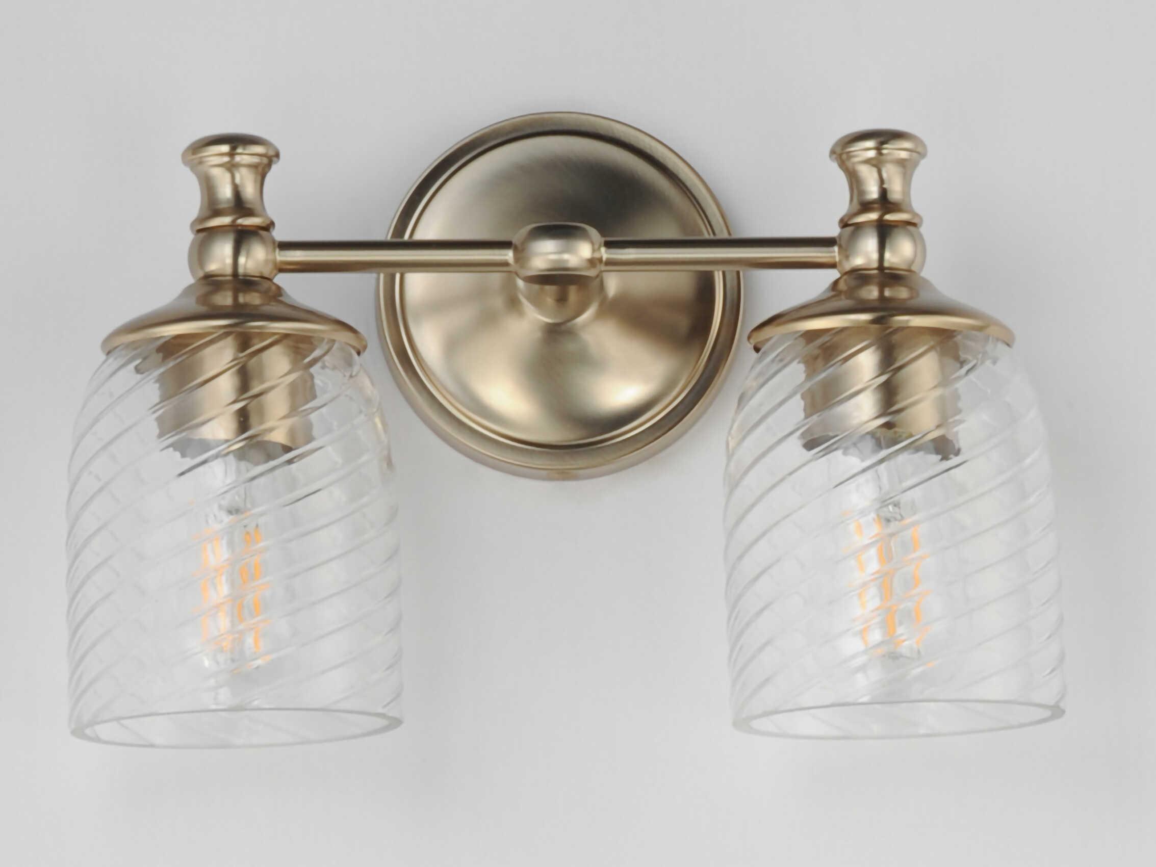 Maxim Lighting Swirl 2-Light Satin Champagne Brass Traditional Vanity Light