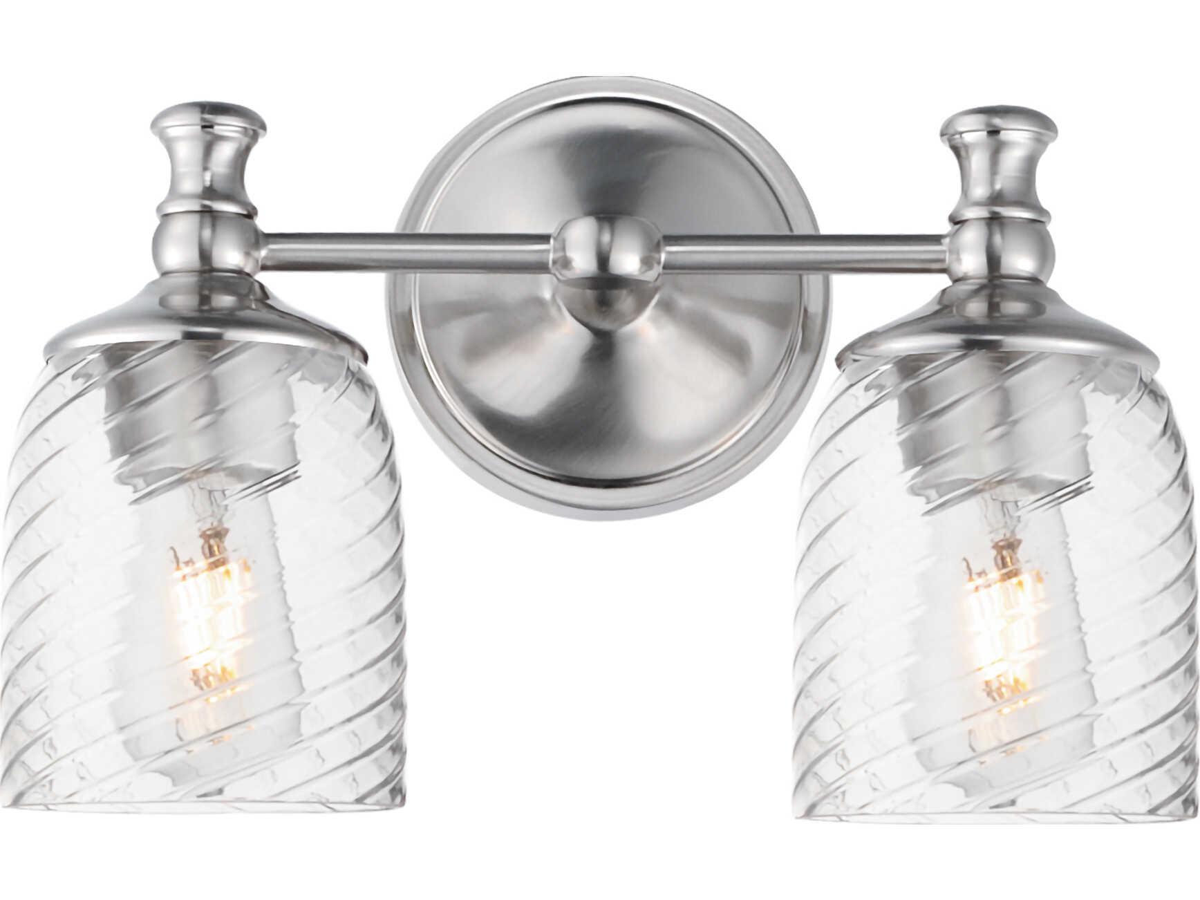 Maxim Lighting Swirl 2-Light Satin Nickel Traditional Vanity Light