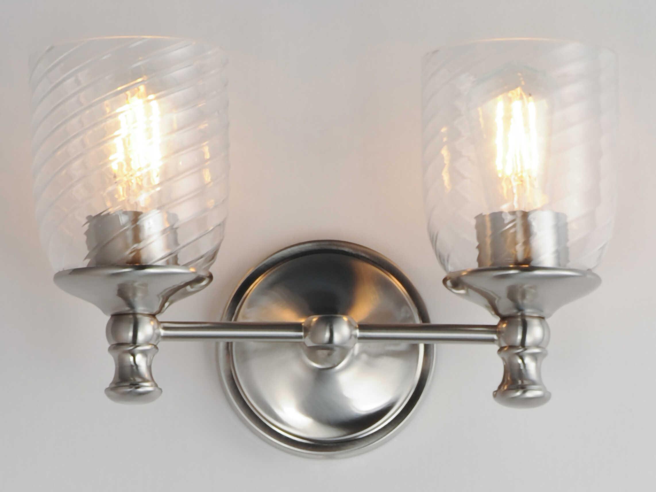 Maxim Lighting Swirl 2-Light Satin Nickel Traditional Vanity Light