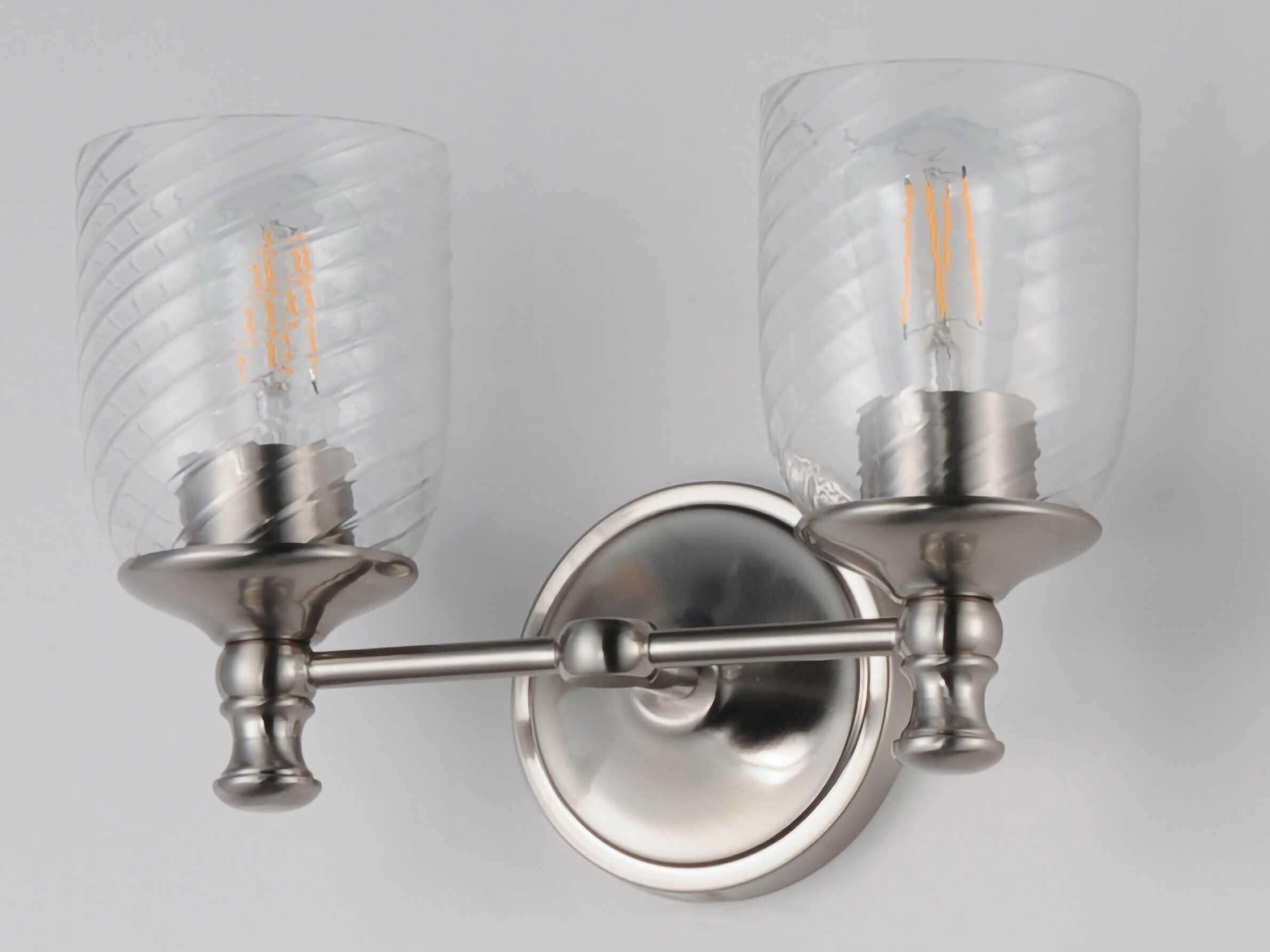Maxim Lighting Swirl 2-Light Satin Nickel Traditional Vanity Light