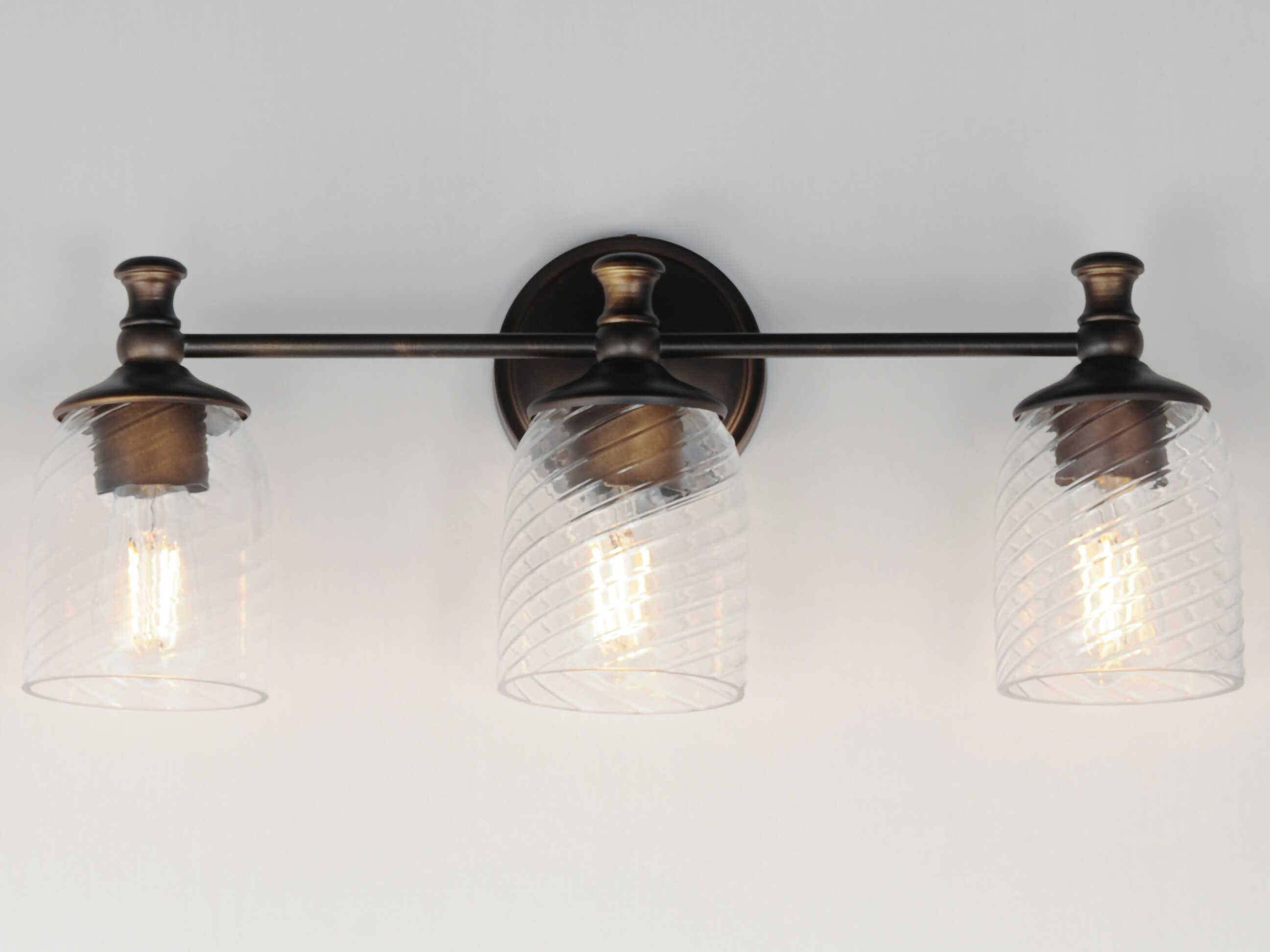 Maxim Lighting Swirl 3-Light Antique Bronze Traditional Vanity Light