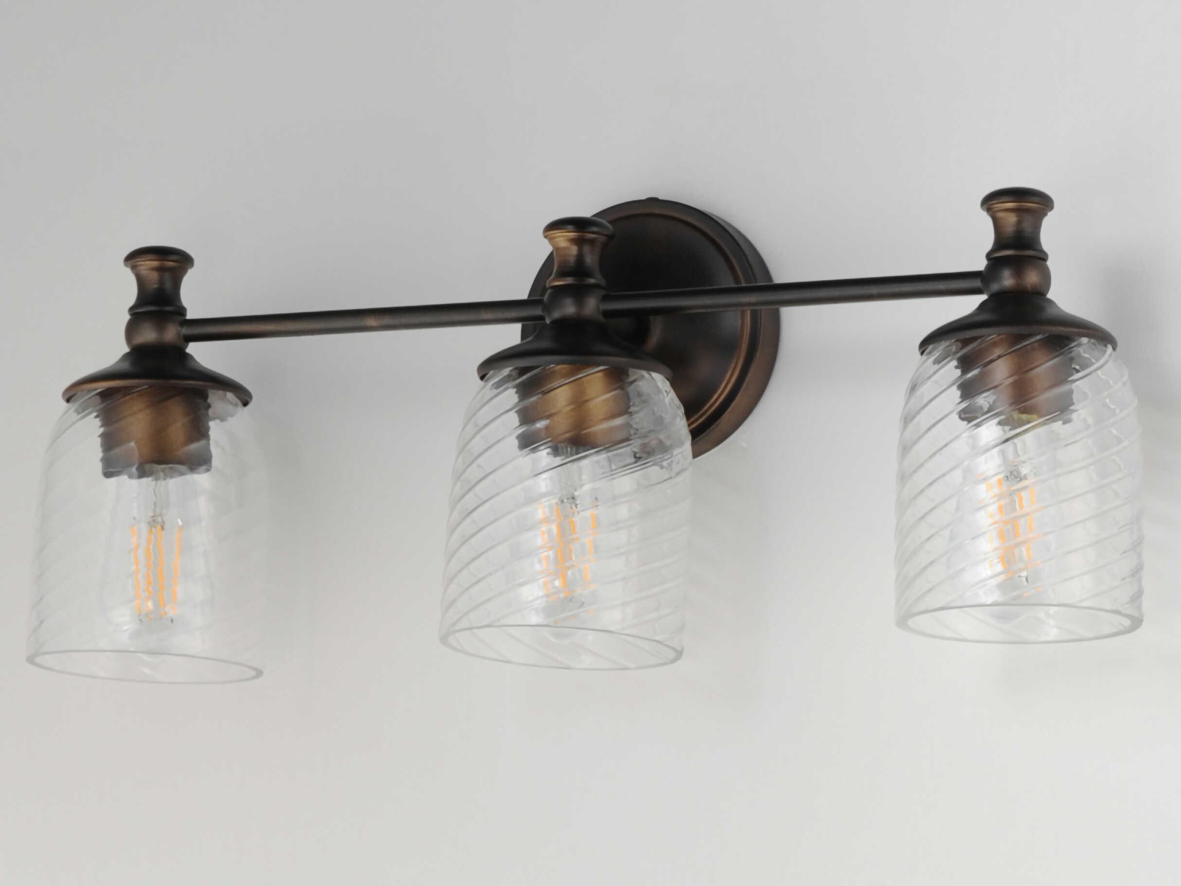 Maxim Lighting Swirl 3-Light Antique Bronze Traditional Vanity Light