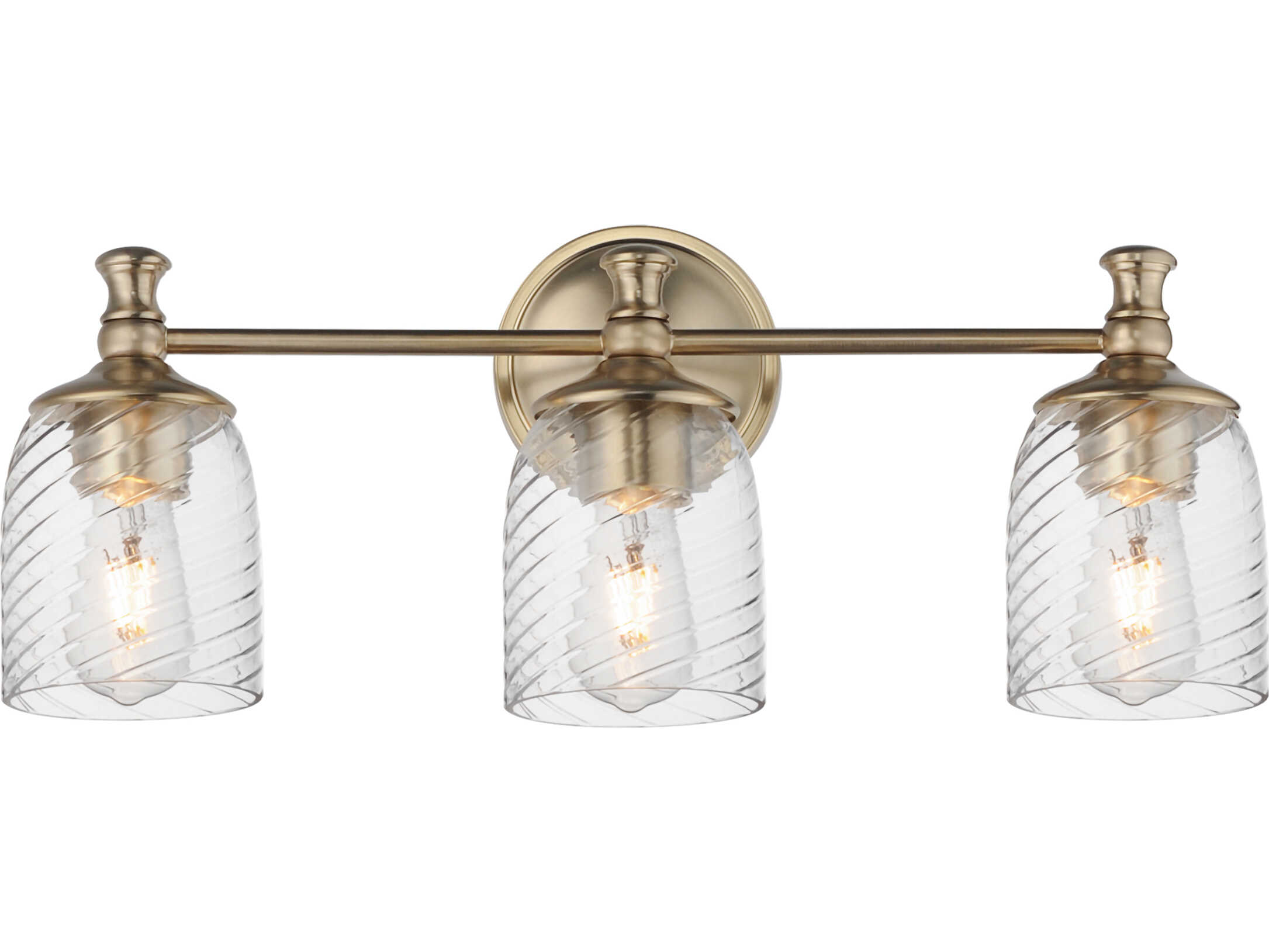Maxim Lighting Swirl 3-Light Satin Champagne Brass Traditional Vanity Light