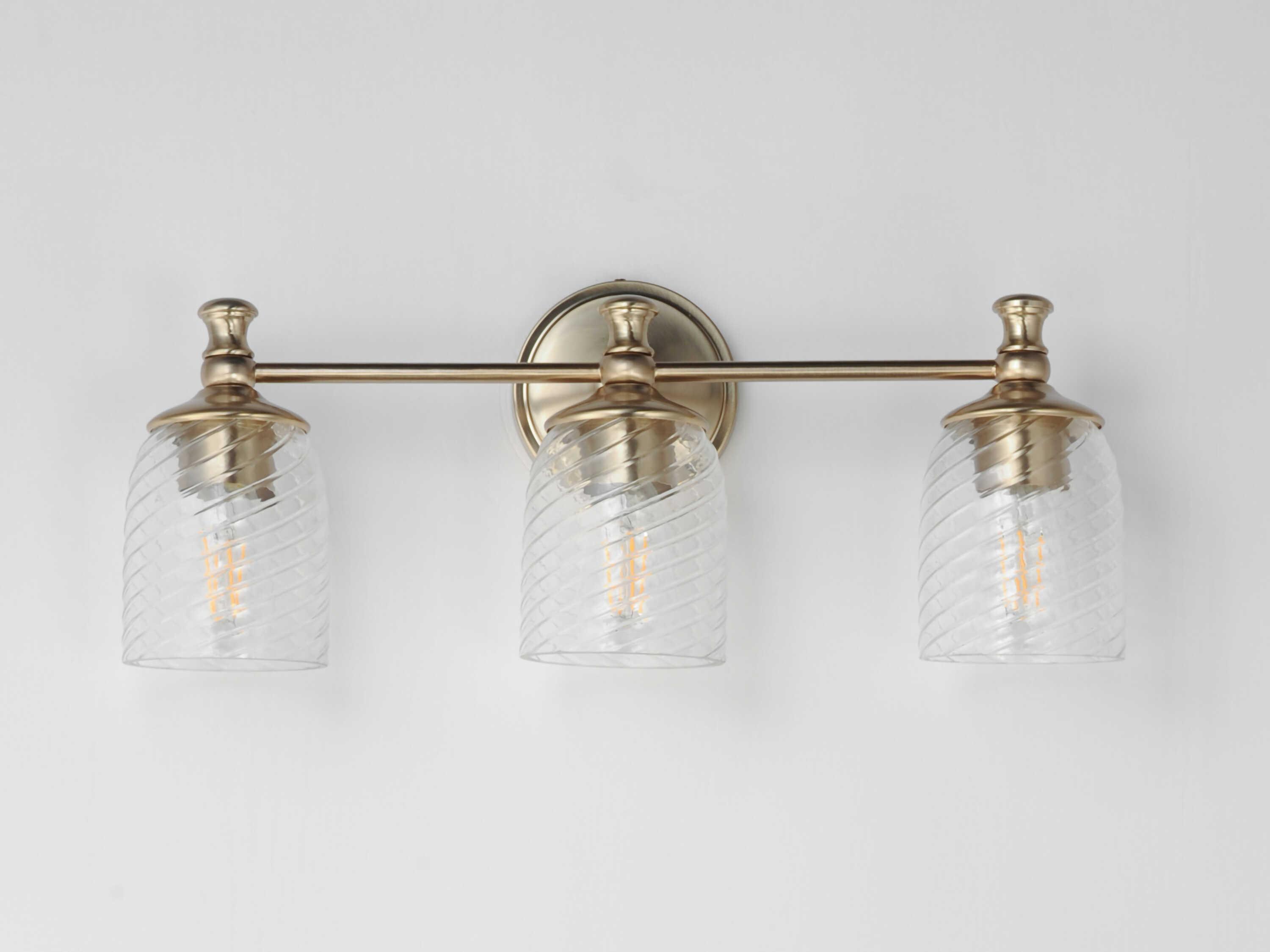 Maxim Lighting Swirl 3-Light Satin Champagne Brass Traditional Vanity Light