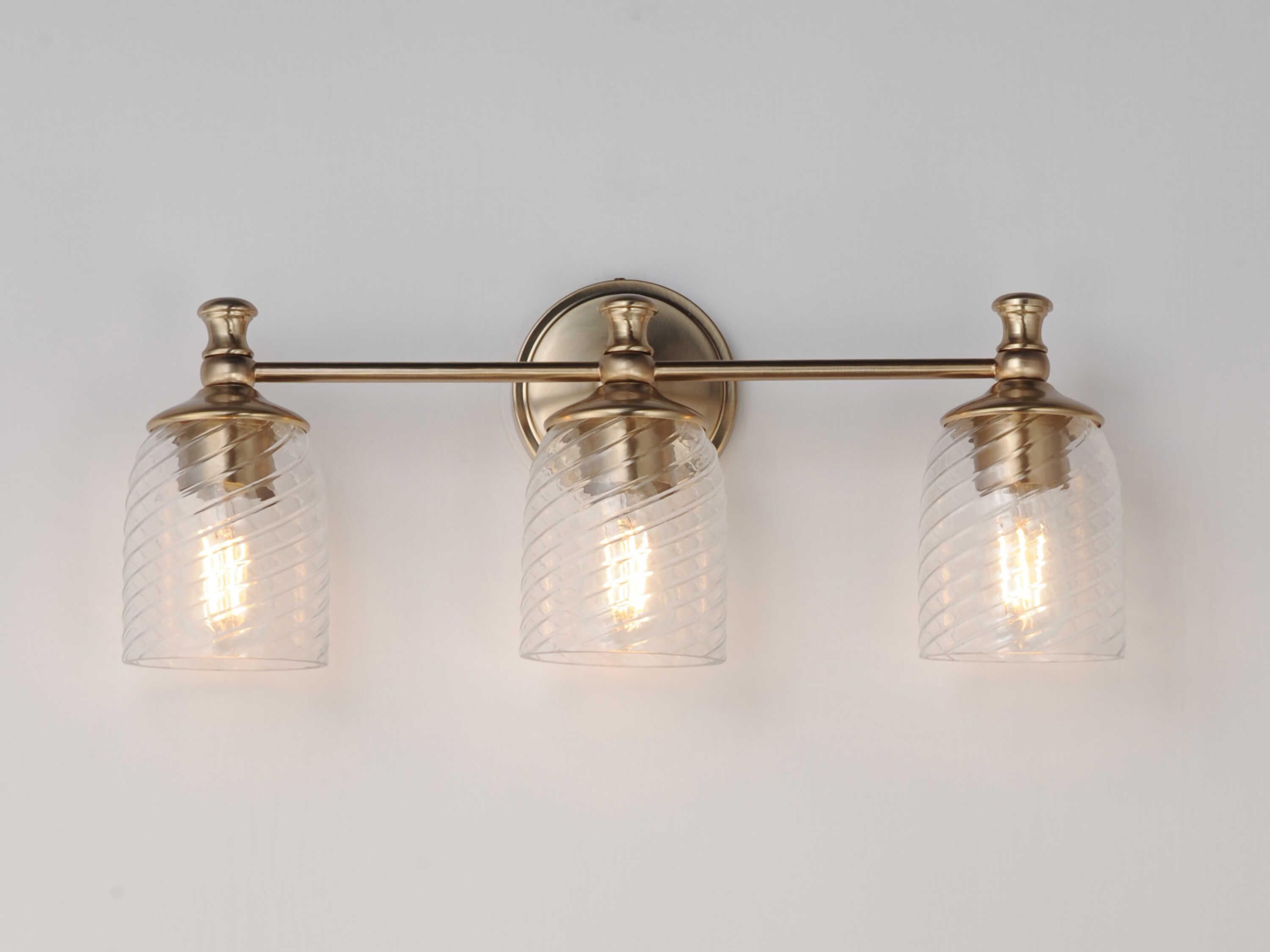 Maxim Lighting Swirl 3-Light Satin Champagne Brass Traditional Vanity Light