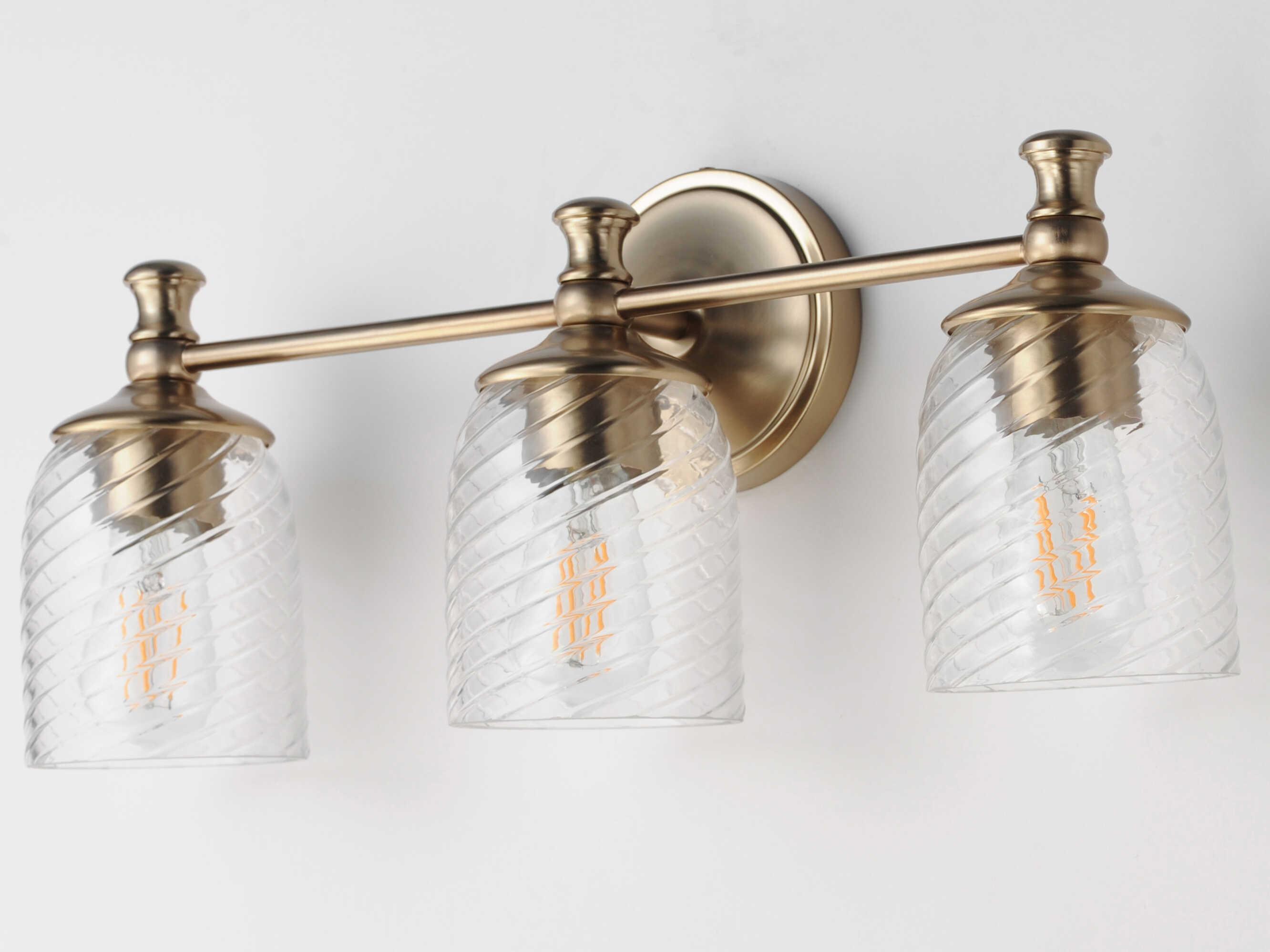Maxim Lighting Swirl 3-Light Satin Champagne Brass Traditional Vanity Light