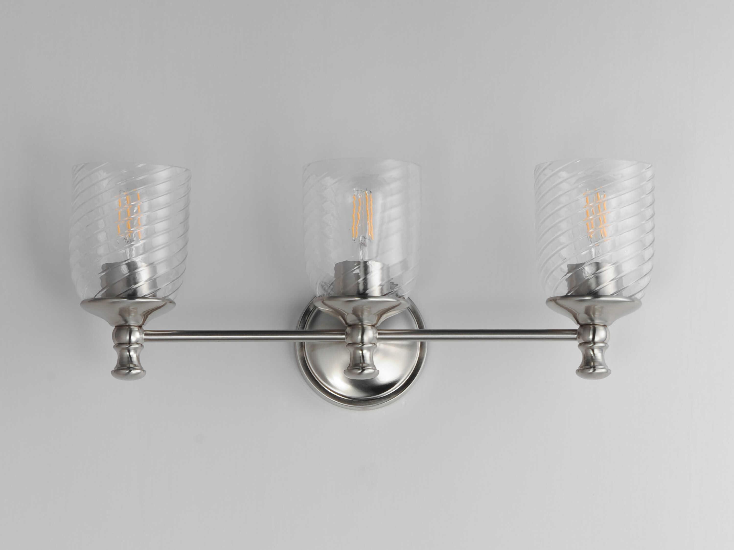 Maxim Lighting Swirl 3-Light Satin Nickel Traditional Vanity Light