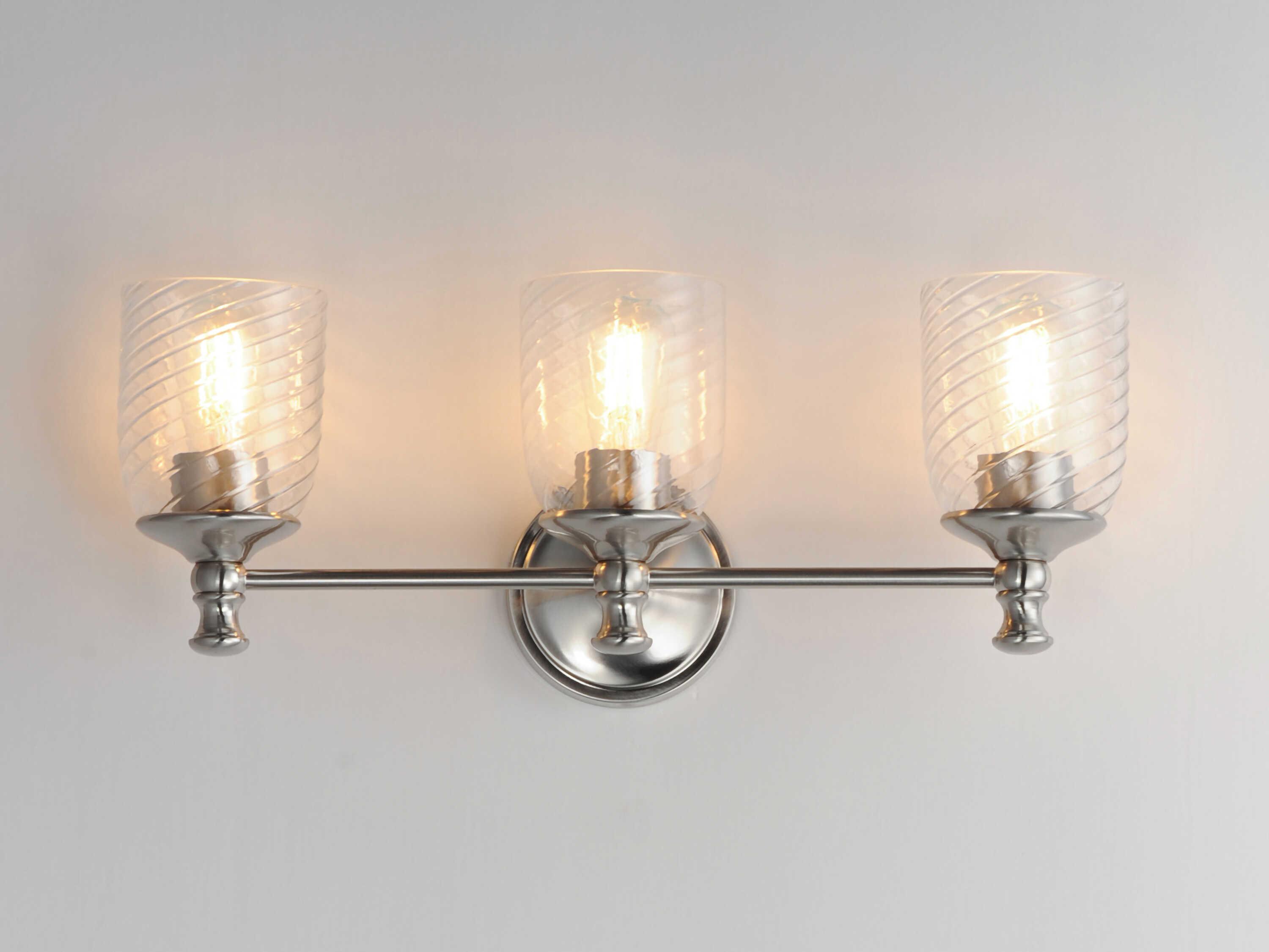 Maxim Lighting Swirl 3-Light Satin Nickel Traditional Vanity Light