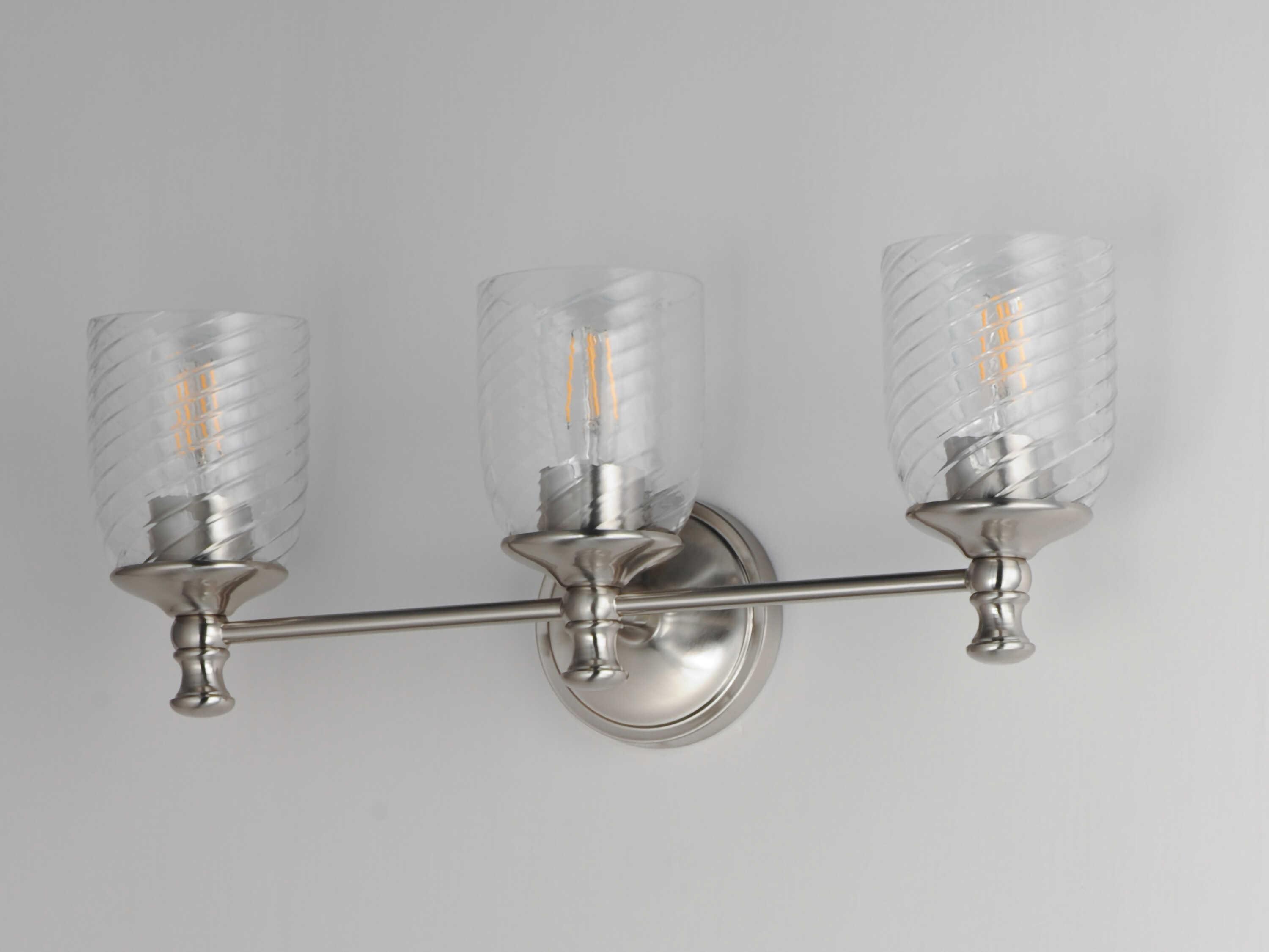 Maxim Lighting Swirl 3-Light Satin Nickel Traditional Vanity Light