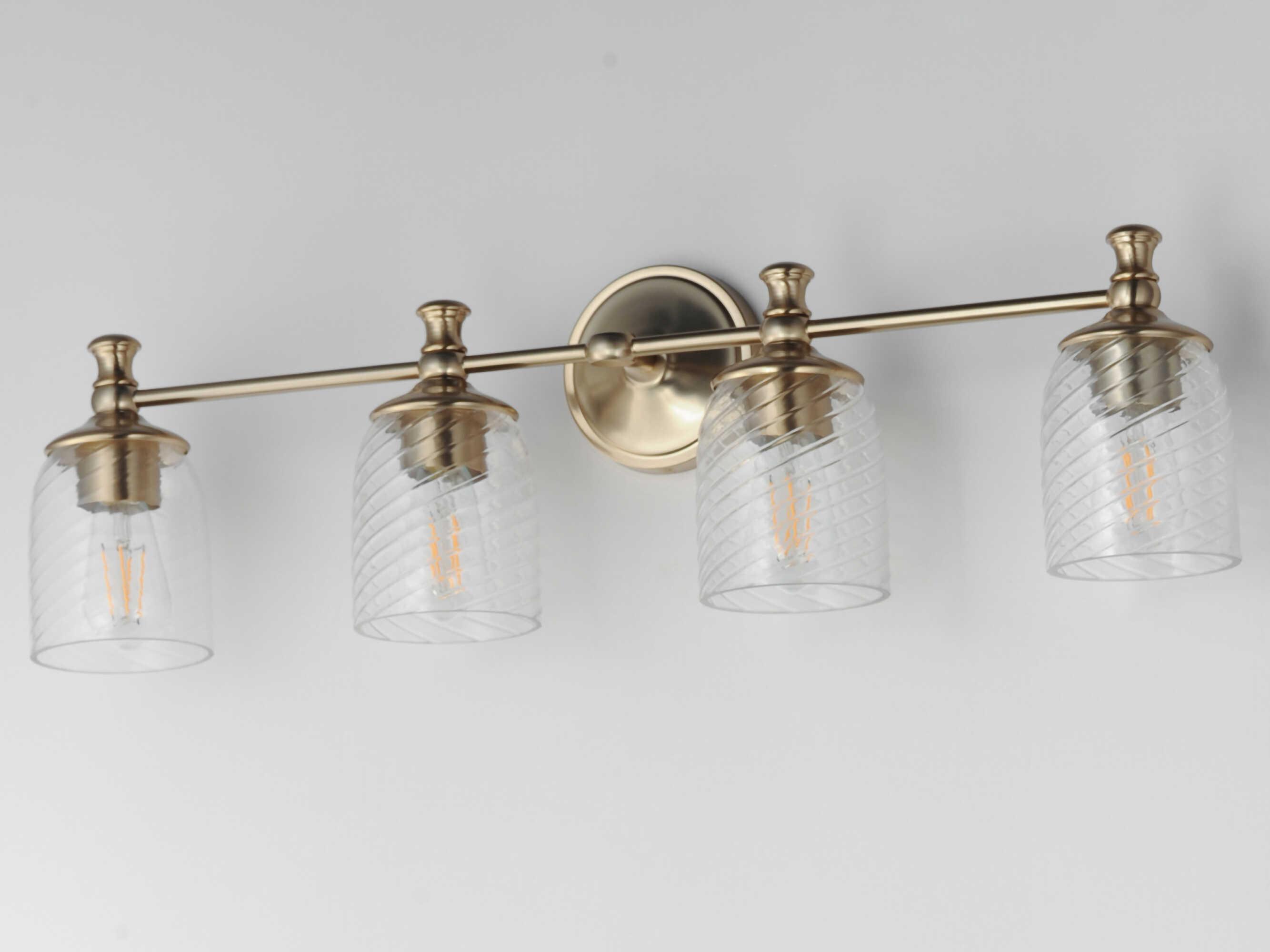 Maxim Lighting Swirl 4-Light Satin Champagne Brass Traditional Vanity Light