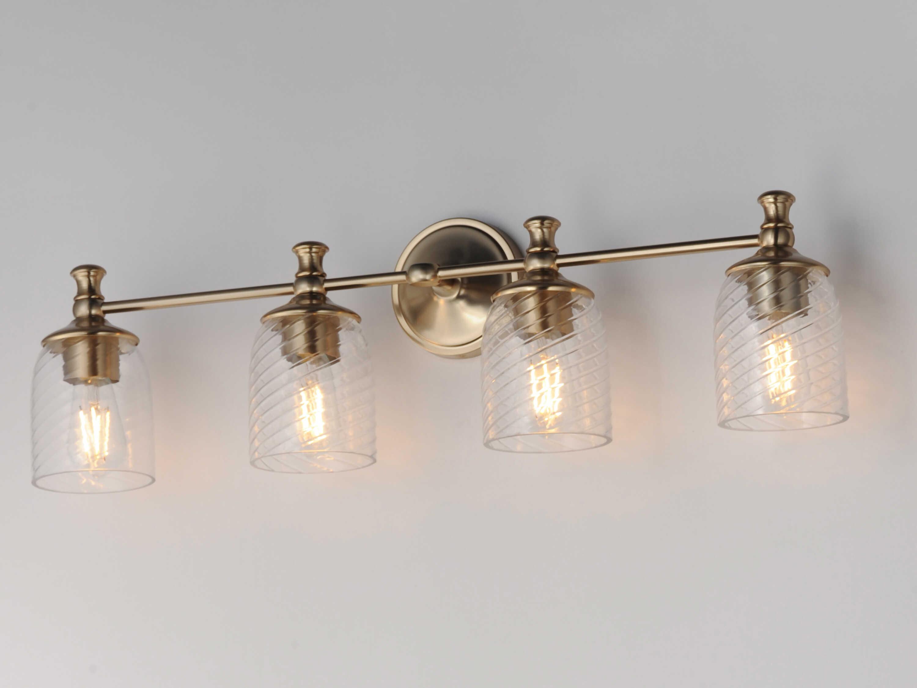 Maxim Lighting Swirl 4-Light Satin Champagne Brass Traditional Vanity Light