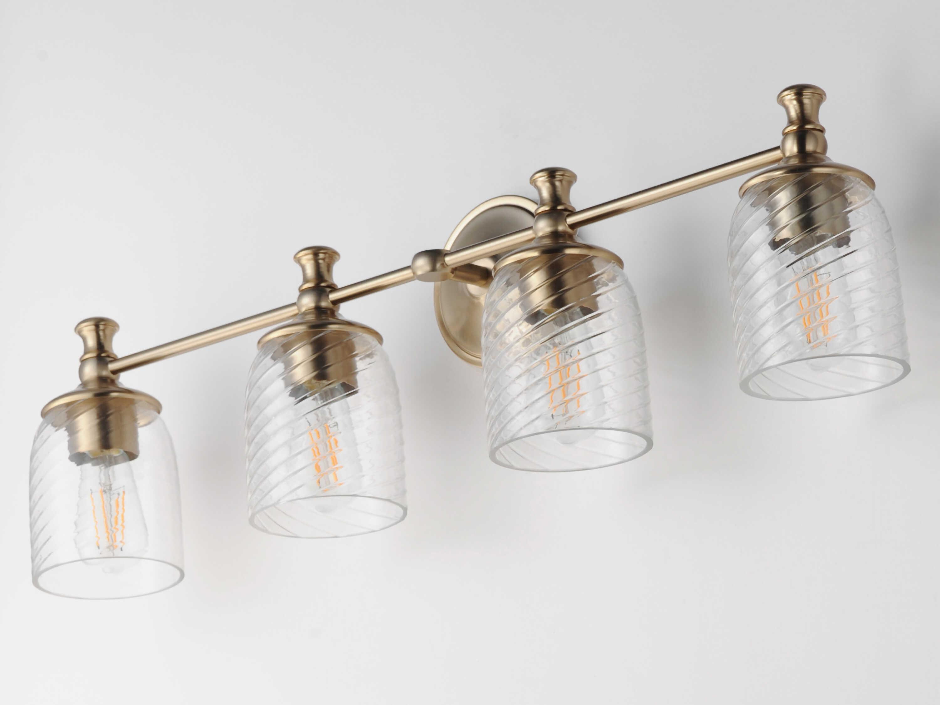 Maxim Lighting Swirl 4-Light Satin Champagne Brass Traditional Vanity Light