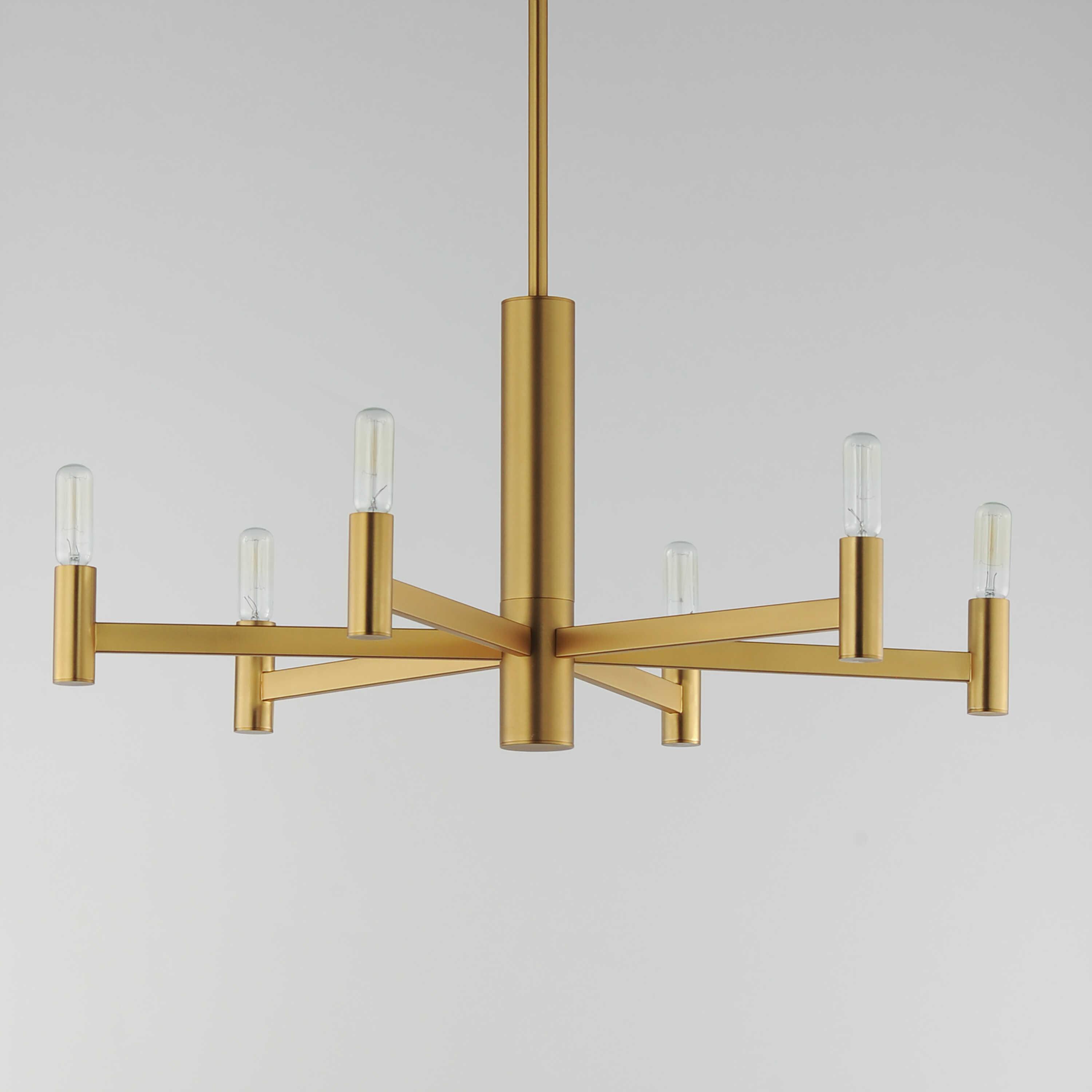 Maxim Lighting Emana 6-Light Natural Aged Brass Candelabra Chandelier