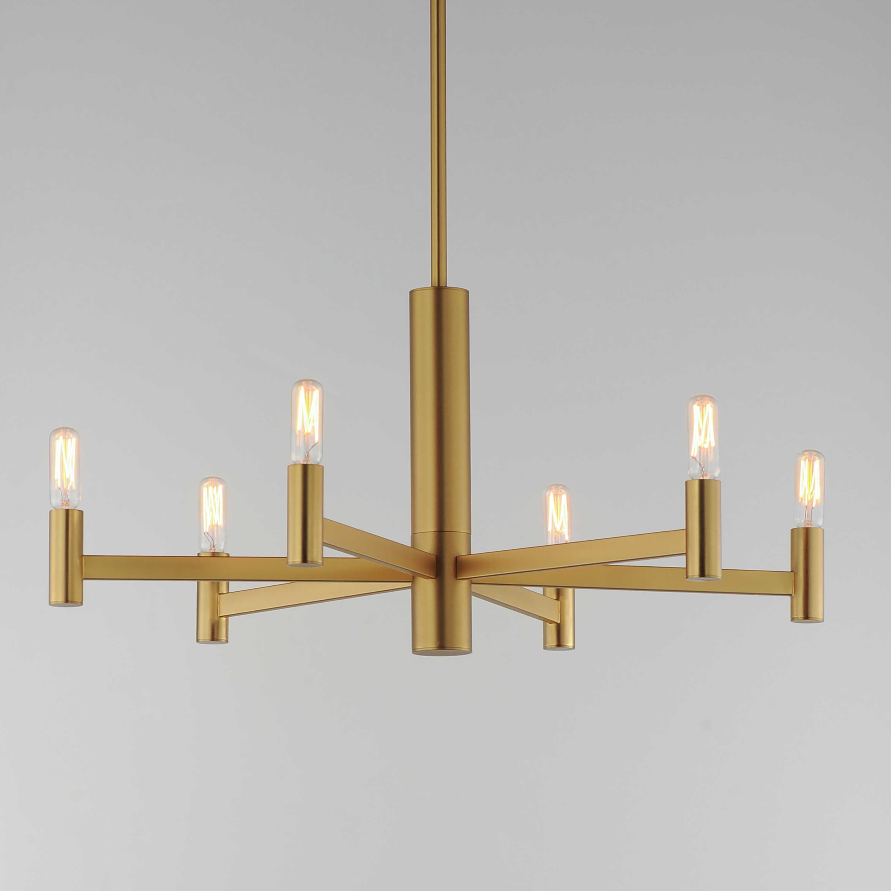 Maxim Lighting Emana 6-Light Natural Aged Brass Candelabra Chandelier
