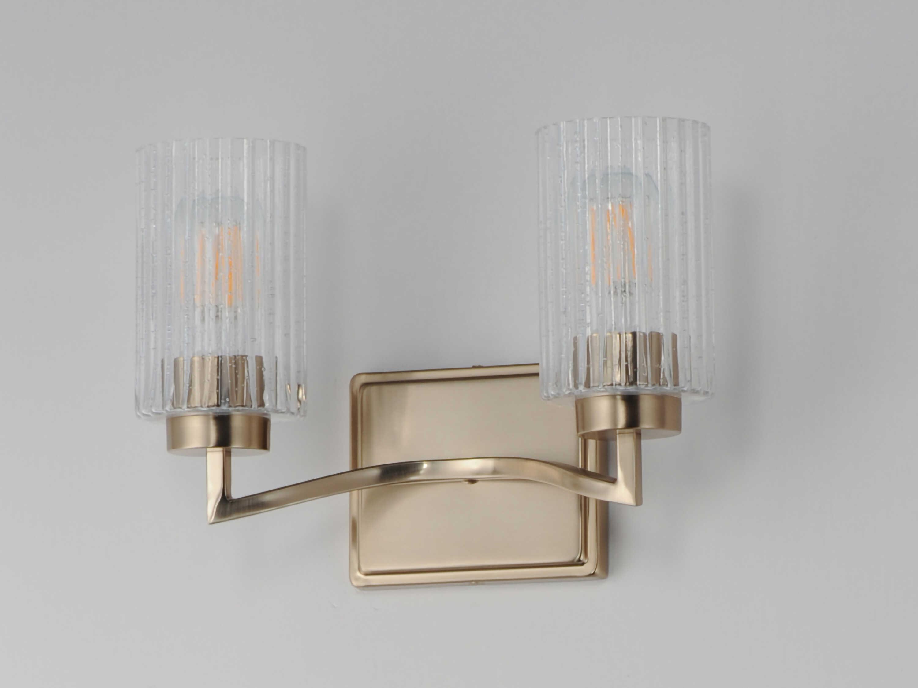Maxim Lighting Rigata 2-Light Satin Champagne Brass Vanity Light