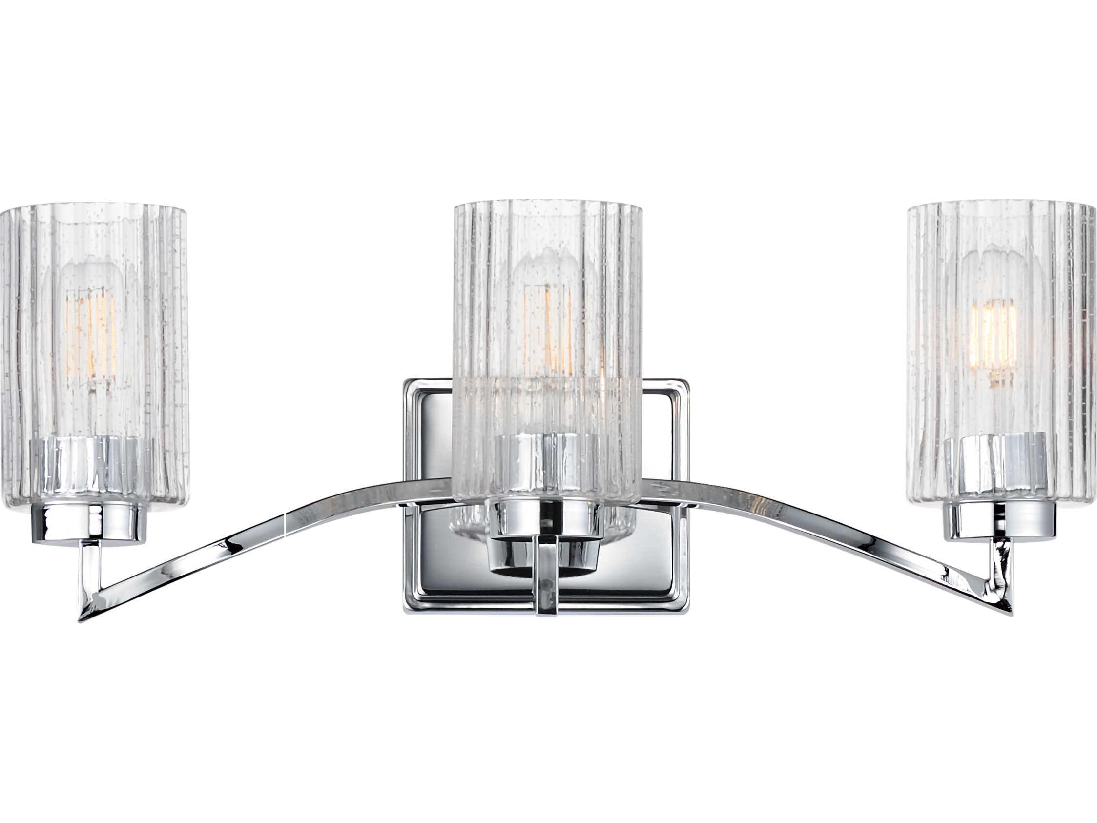 Maxim Lighting Rigata 3-Light Polished Nickel Vanity Light