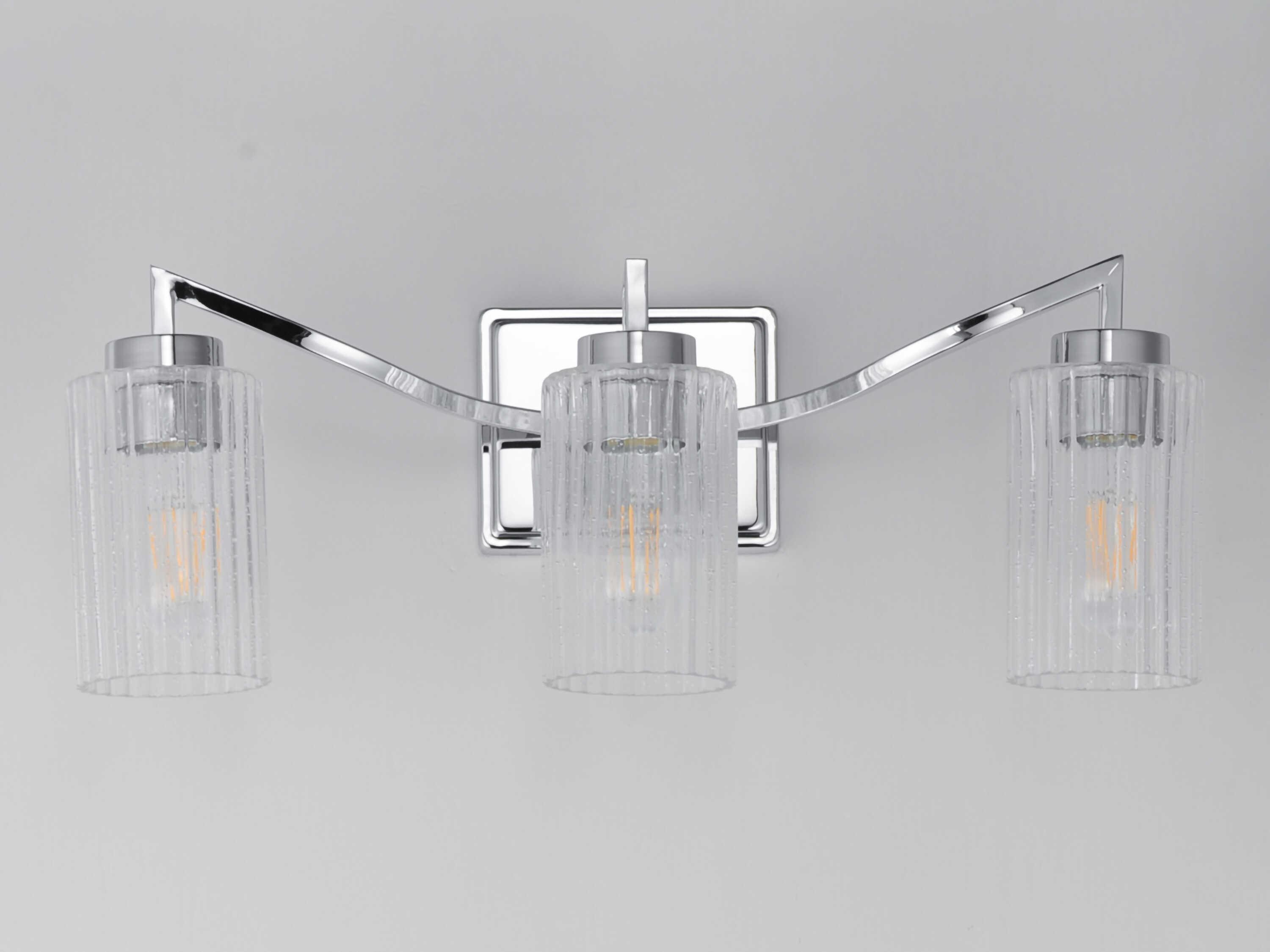 Maxim Lighting Rigata 3-Light Polished Nickel Vanity Light