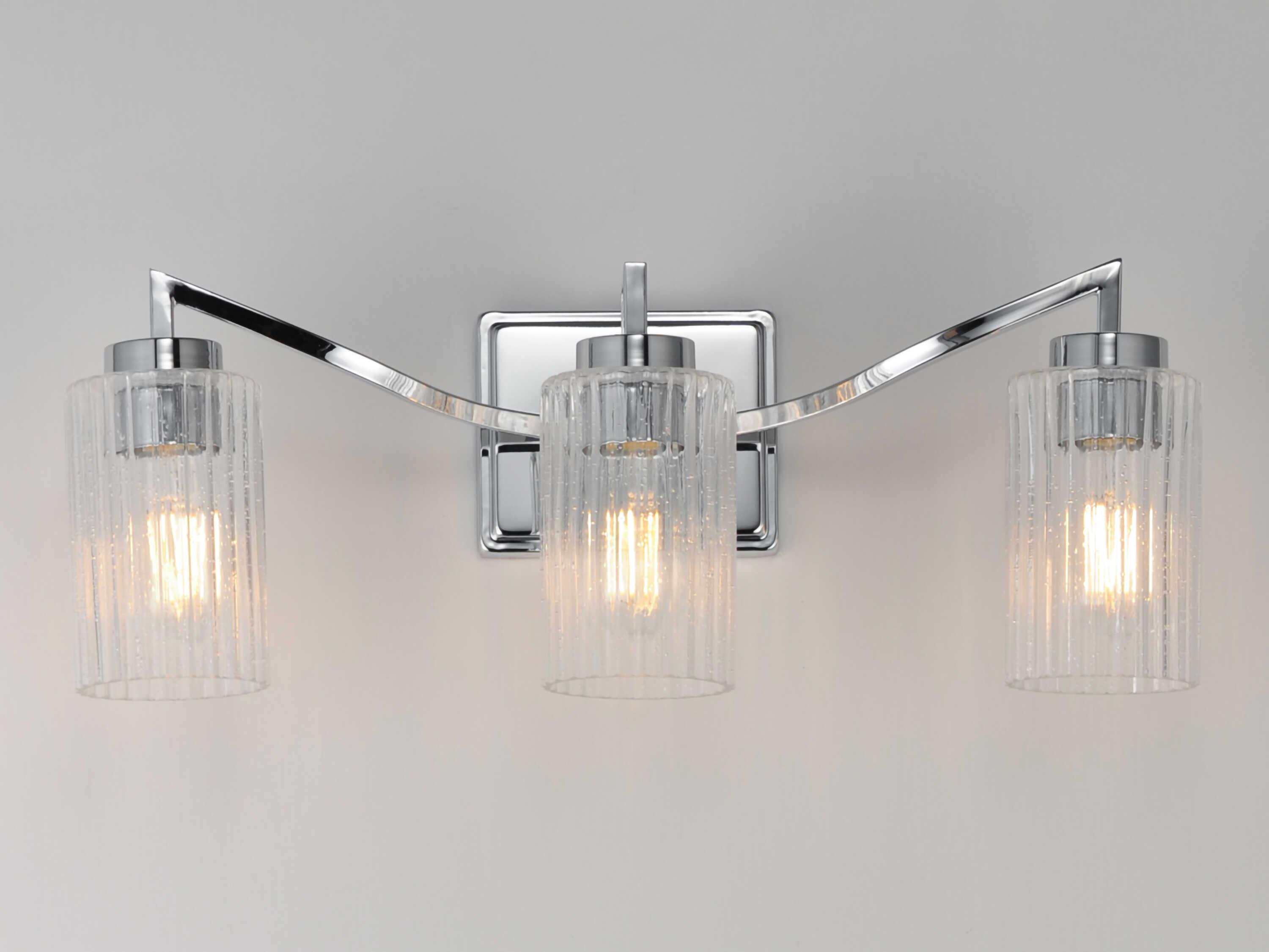 Maxim Lighting Rigata 3-Light Polished Nickel Vanity Light