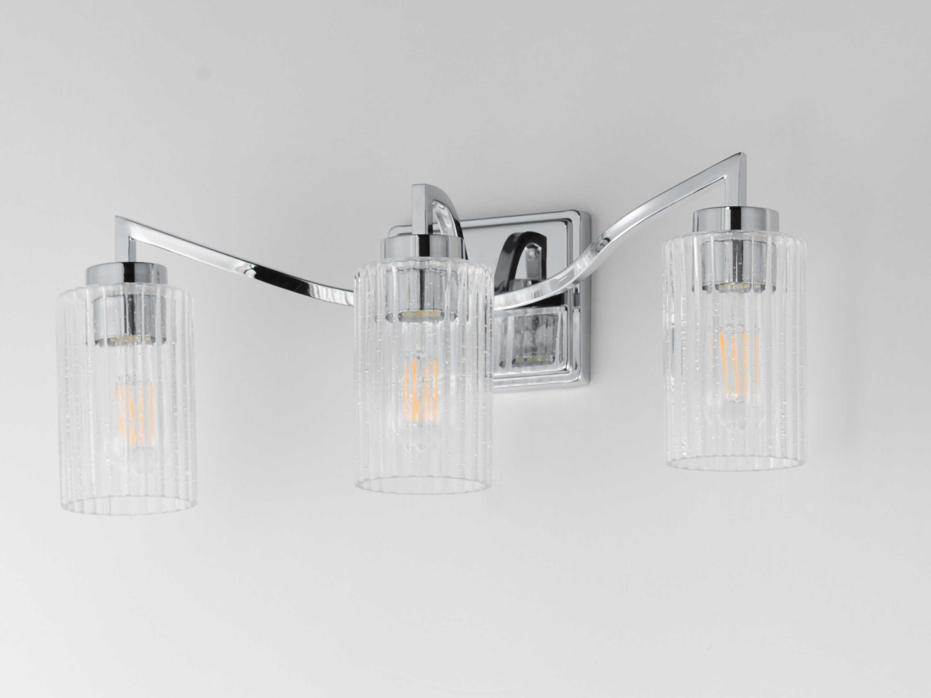 Maxim Lighting Rigata 3-Light Polished Nickel Vanity Light