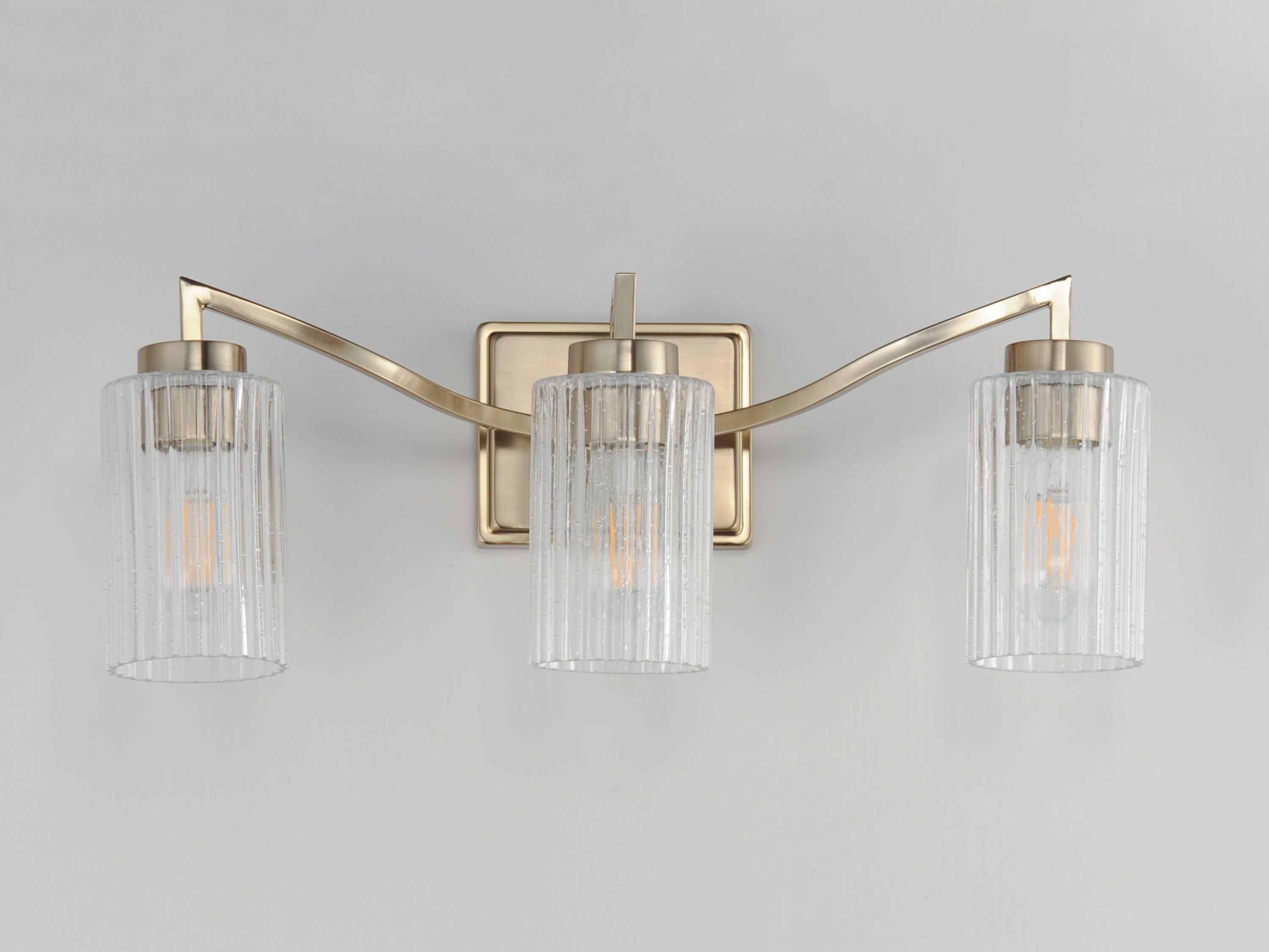 Maxim Lighting Rigata 3-Light Satin Champagne Brass Vanity Light
