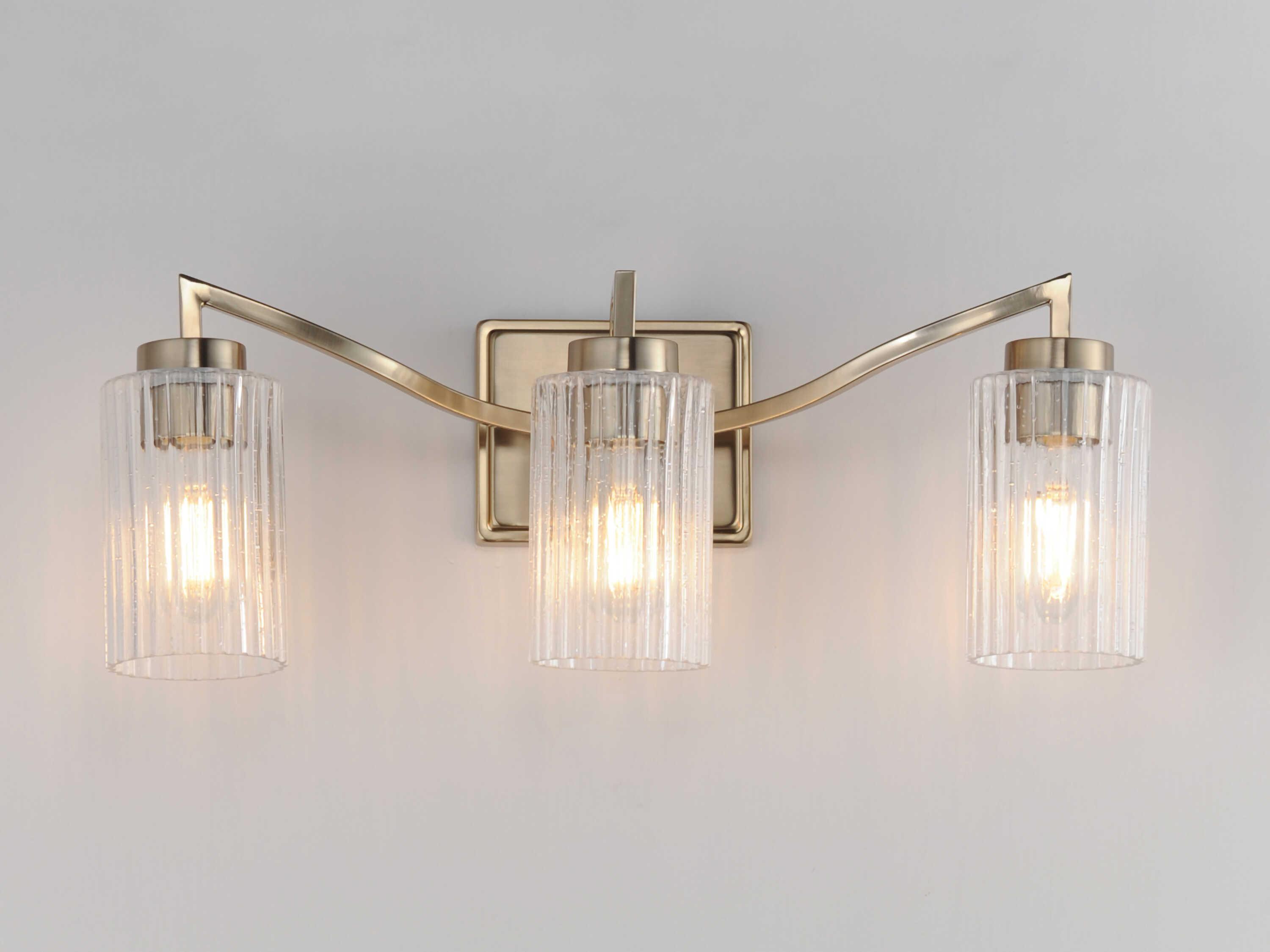 Maxim Lighting Rigata 3-Light Satin Champagne Brass Vanity Light