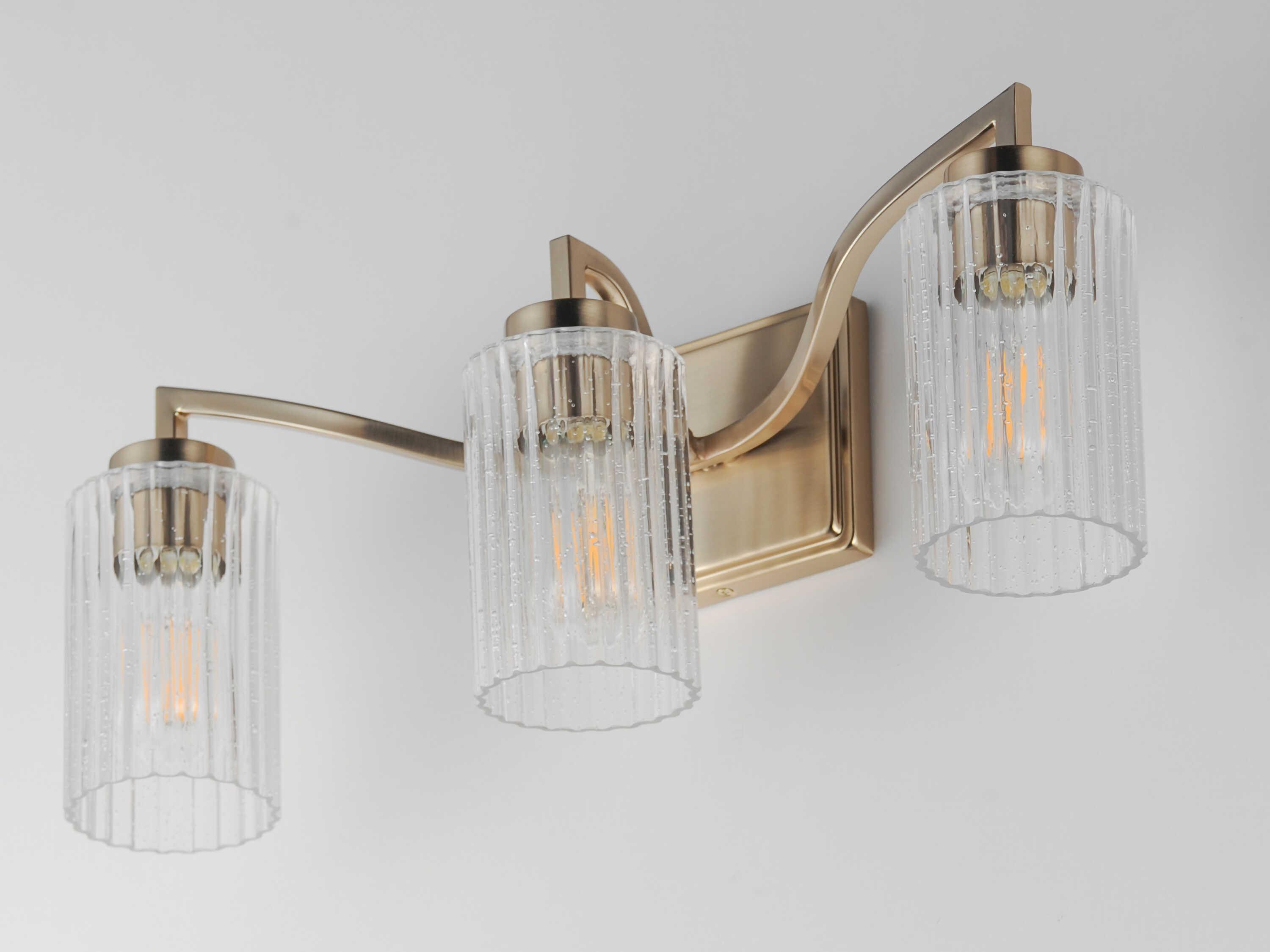 Maxim Lighting Rigata 3-Light Satin Champagne Brass Vanity Light