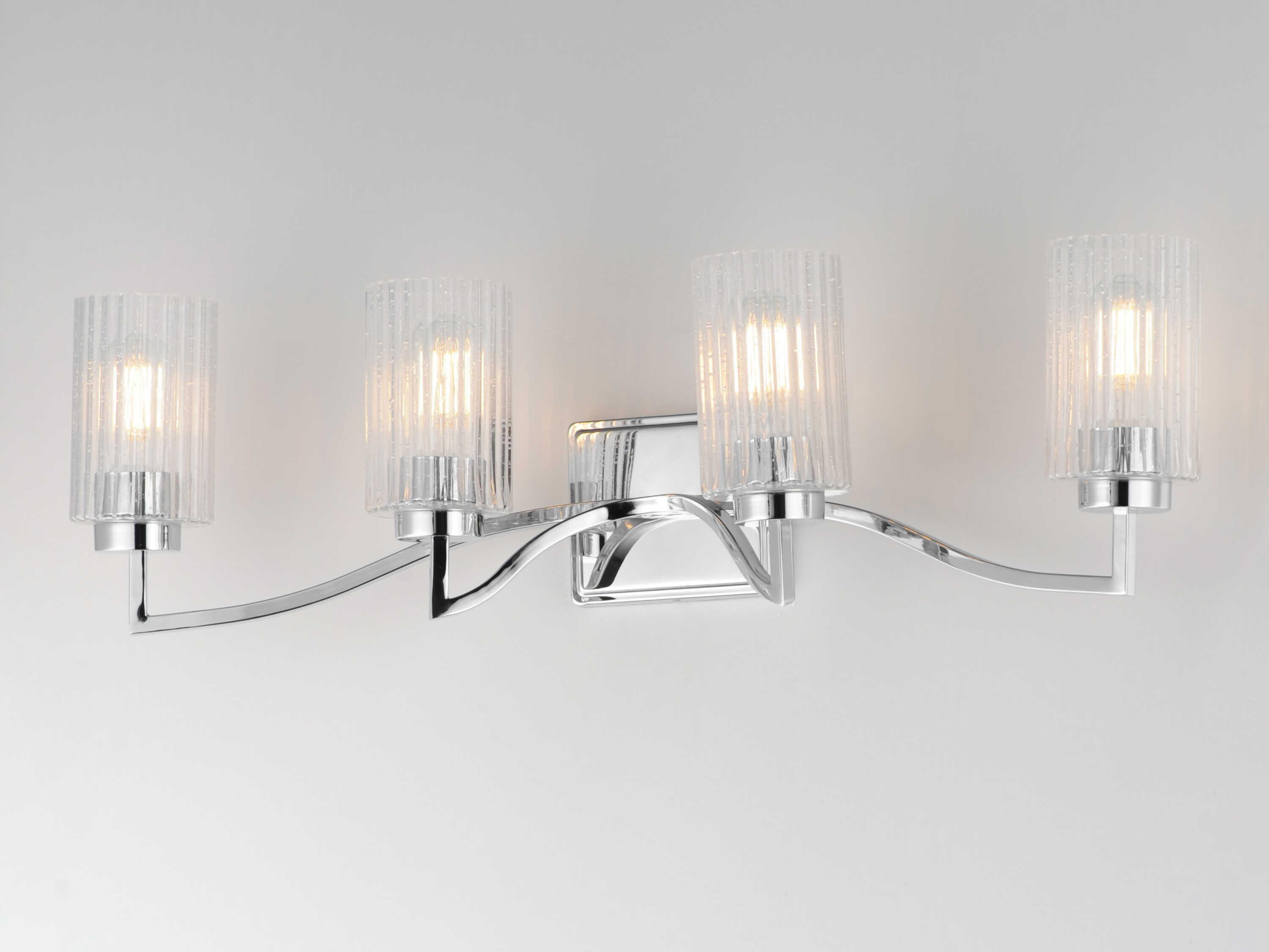 Maxim Lighting Rigata 4-Light Polished Nickel Vanity Light