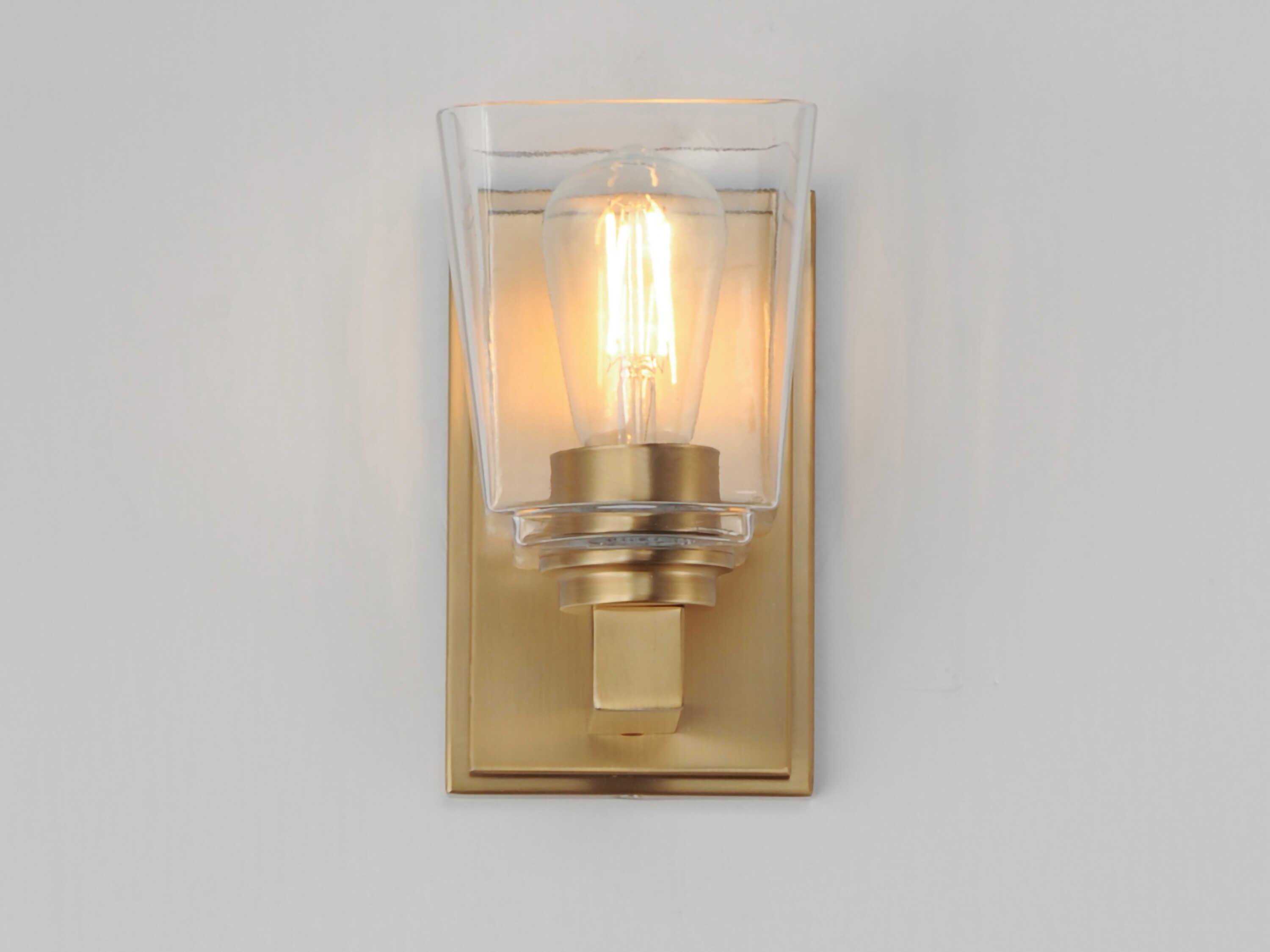 Maxim Lighting Cubos 1-Light Natural Aged Brass Wall Sconce