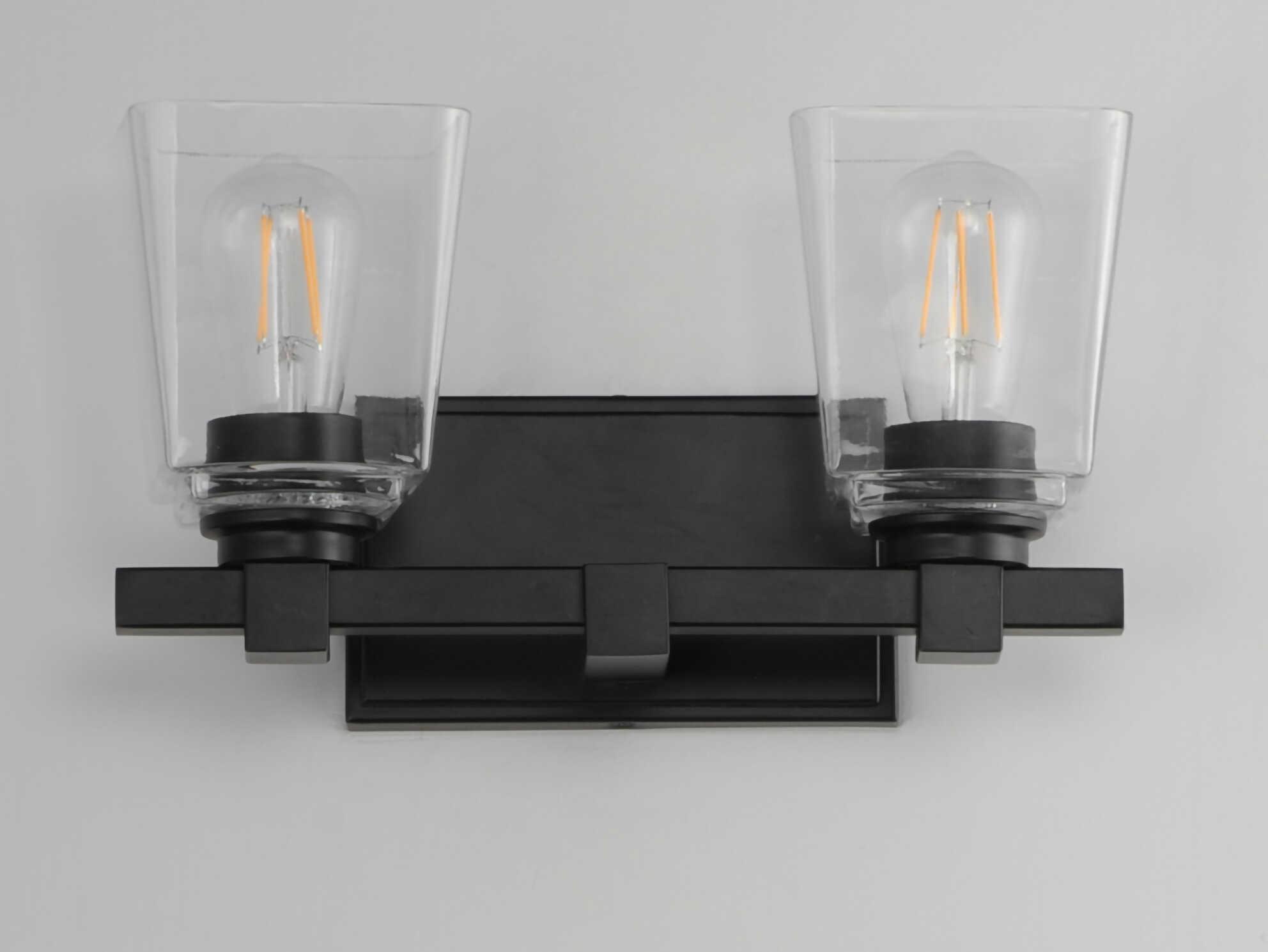 Maxim Lighting Cubos 2-Light Black Vanity Light