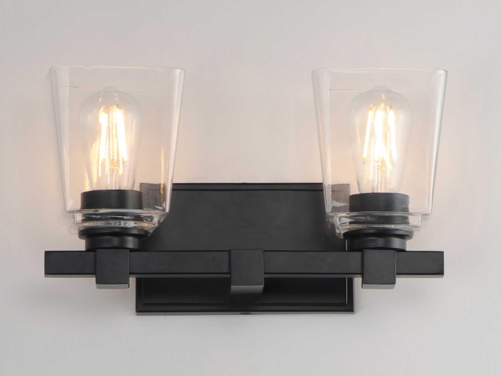 Maxim Lighting Cubos 2-Light Black Vanity Light