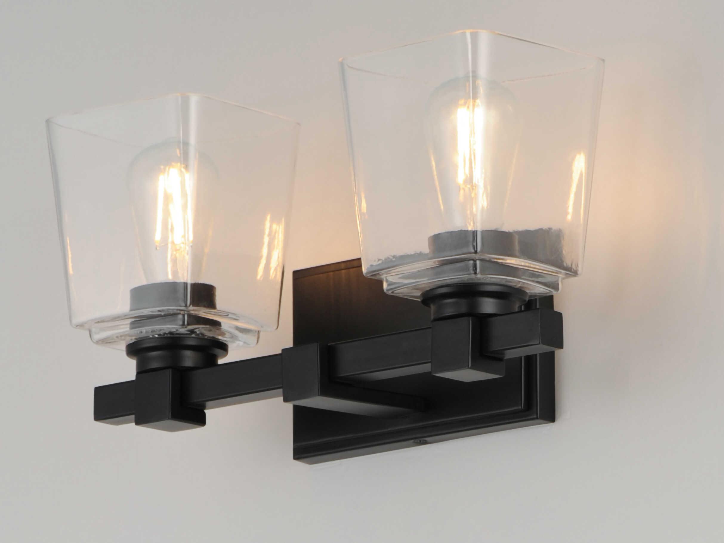 Maxim Lighting Cubos 2-Light Black Vanity Light