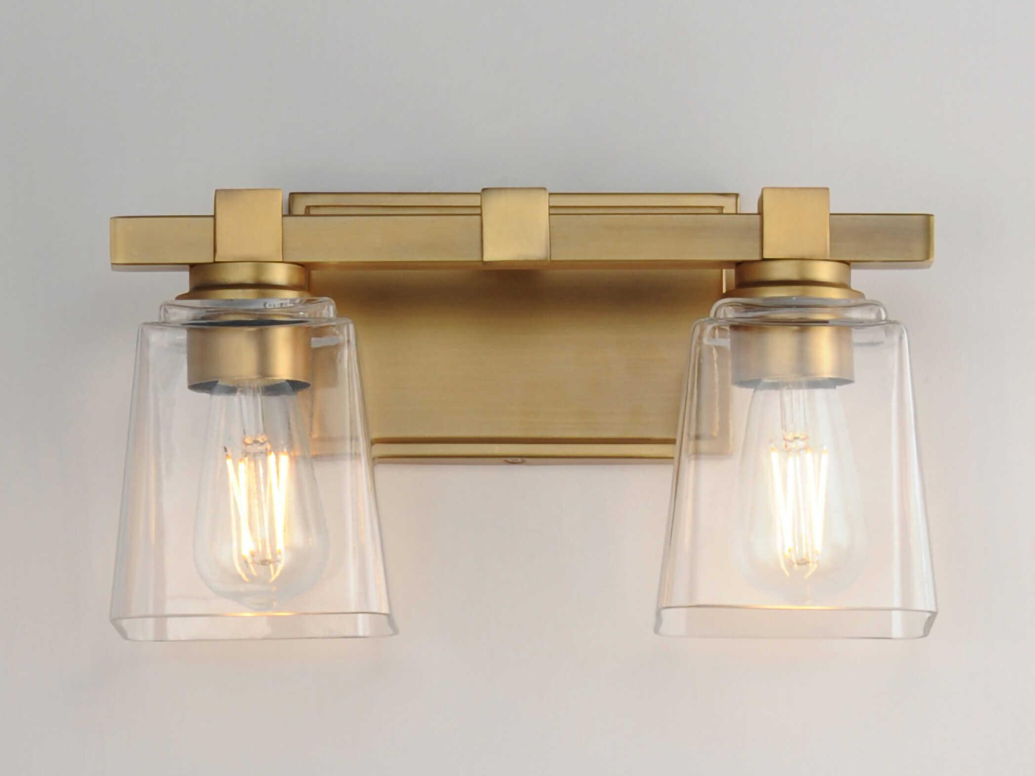 Maxim Lighting Cubos 2-Light Natural Aged Brass Vanity Light